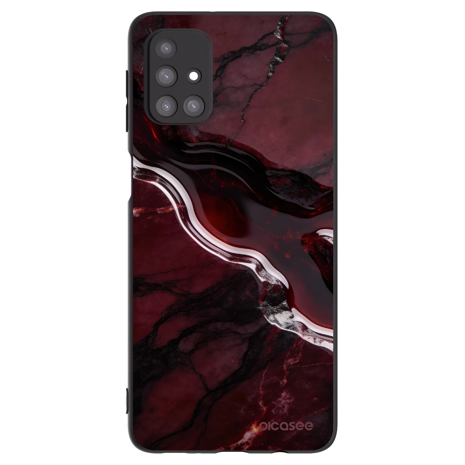 Picasee Μαύρη θήκη σιλικόνης για Samsung Galaxy M31s - Cherry stone