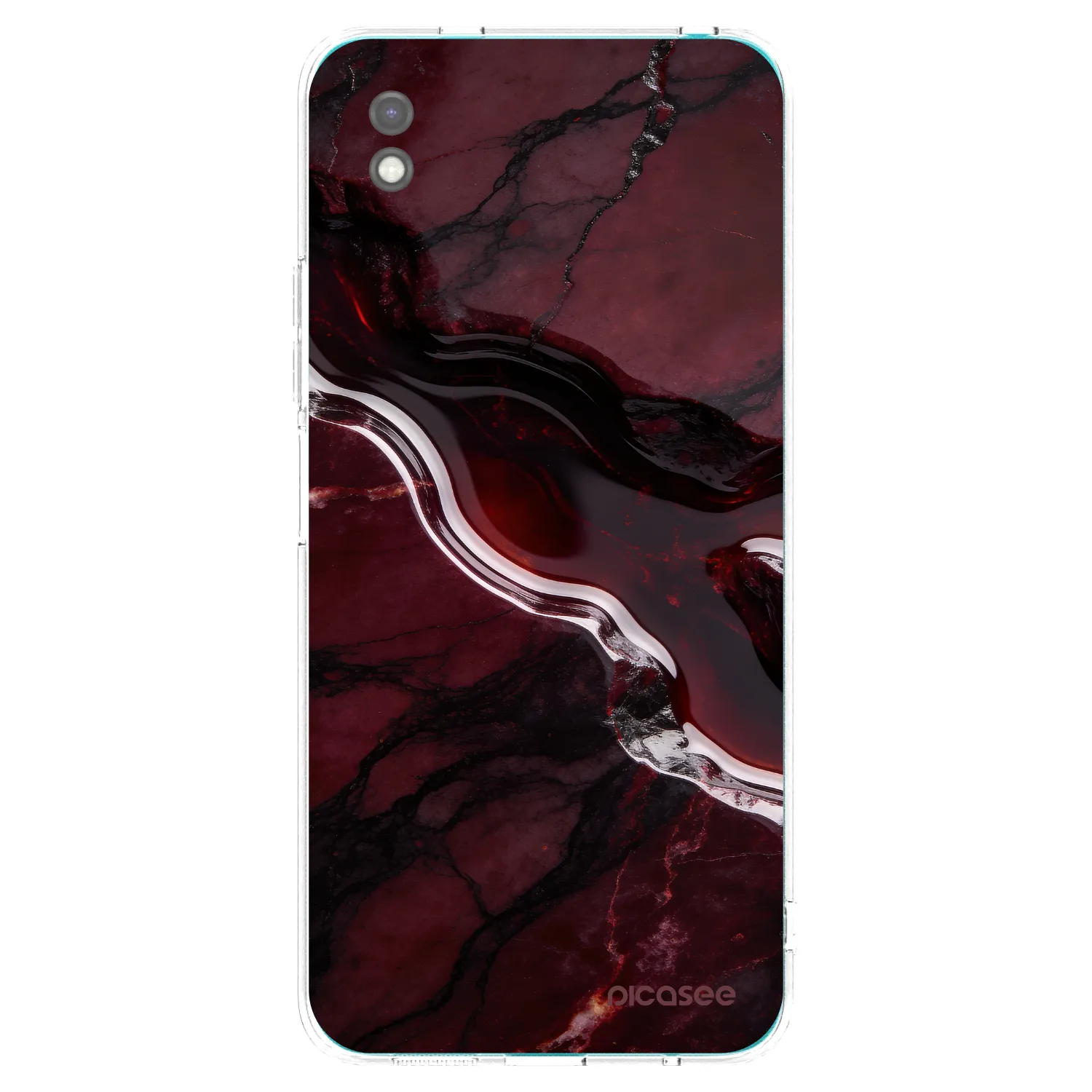 Picasee Μαύρη θήκη σιλικόνης για Xiaomi Redmi 9A - Cherry stone