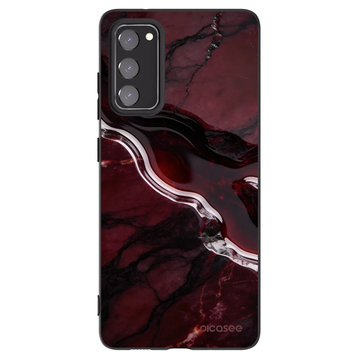 Picasee Μαύρη θήκη σιλικόνης για Samsung Galaxy S20 FE - Cherry stone
