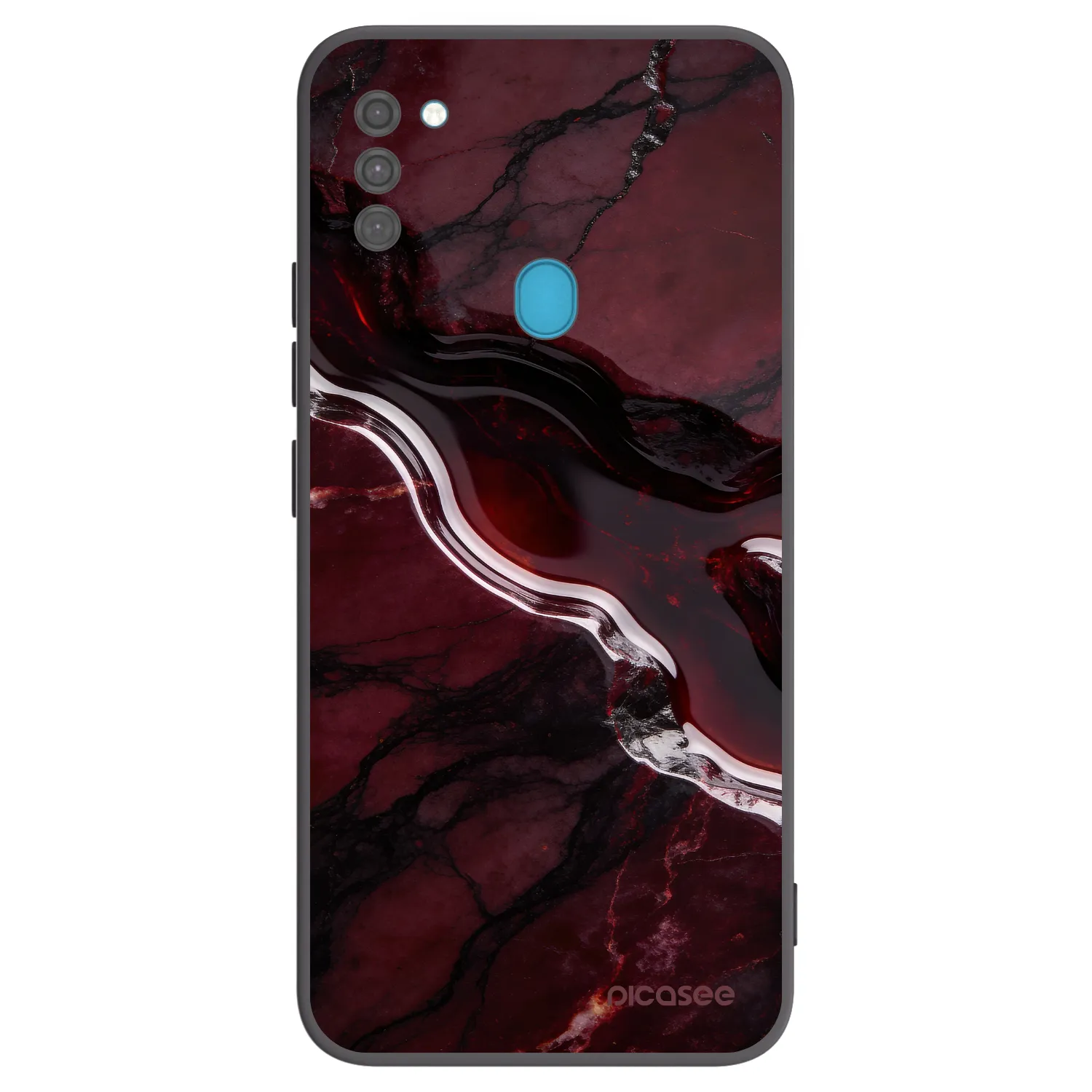 Picasee Μαύρη θήκη σιλικόνης για Samsung Galaxy M11 - Cherry stone
