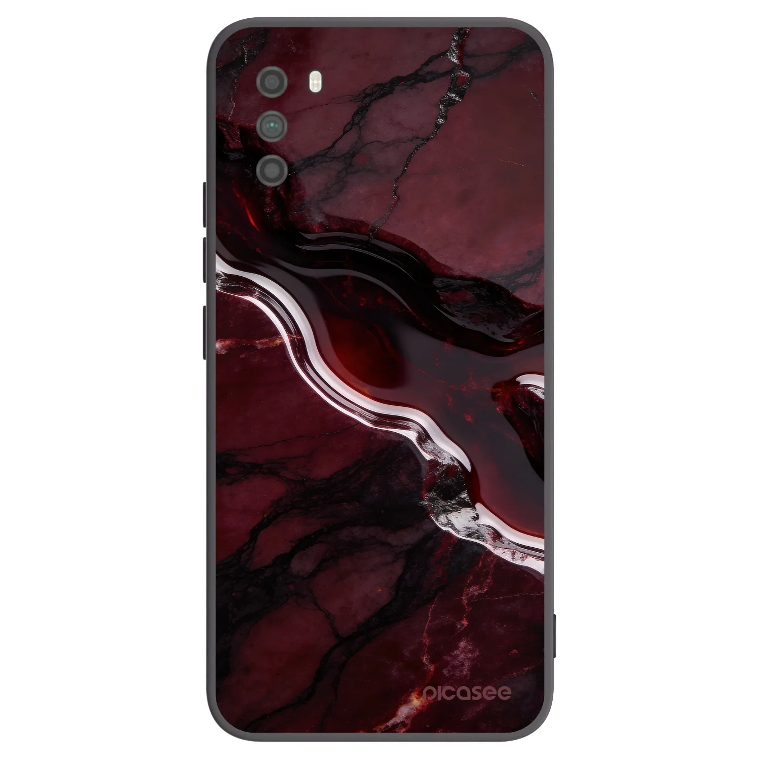 Picasee Μαύρη θήκη σιλικόνης για Xiaomi Poco M3 - Cherry stone