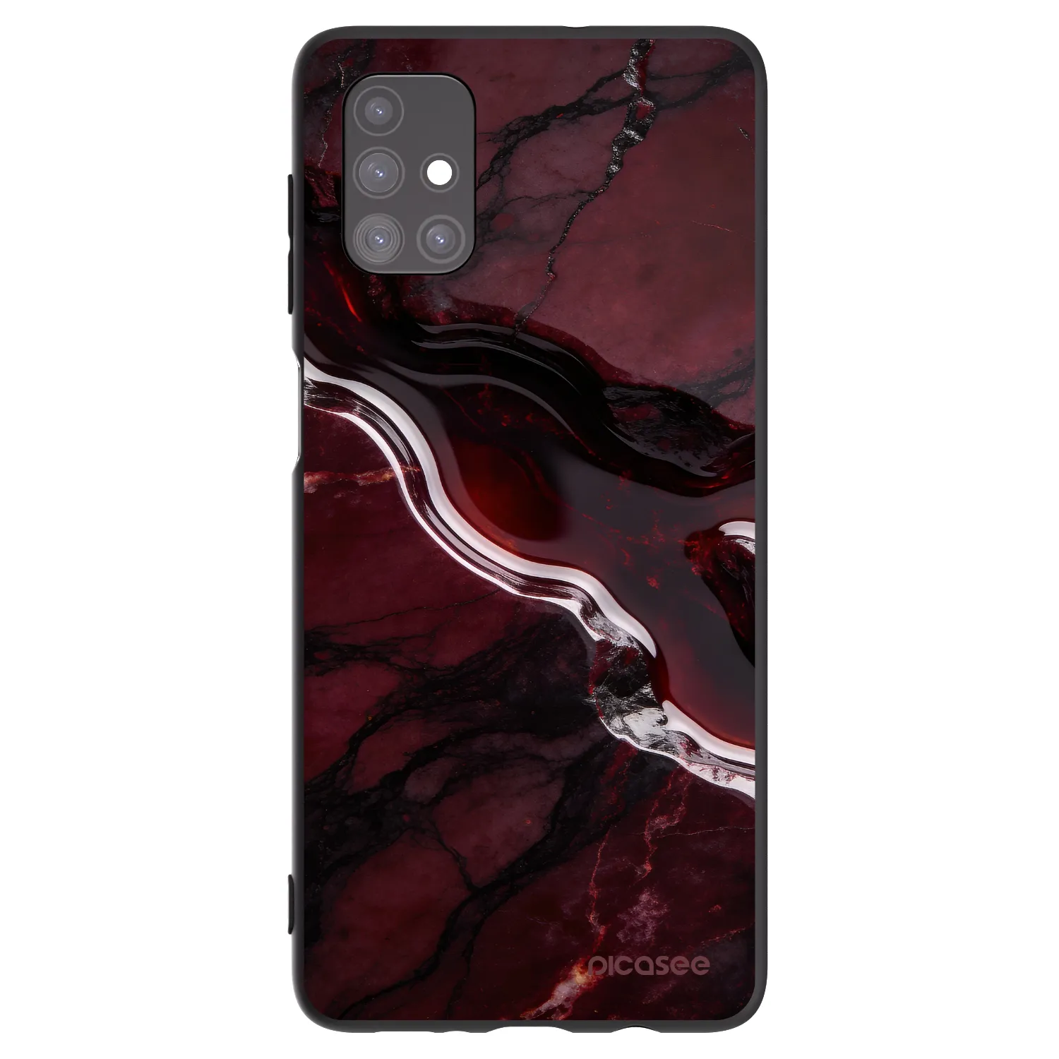 Picasee Μαύρη θήκη σιλικόνης για Samsung Galaxy M51 M515F - Cherry stone