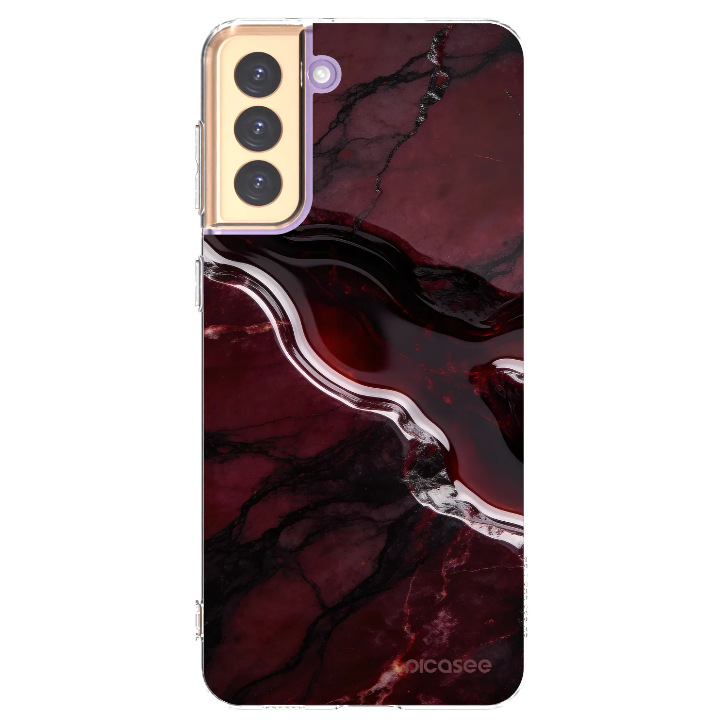 Picasee διαφανής θήκη σιλικόνης Samsung Galaxy S21+ 5G G996F - Cherry stone
