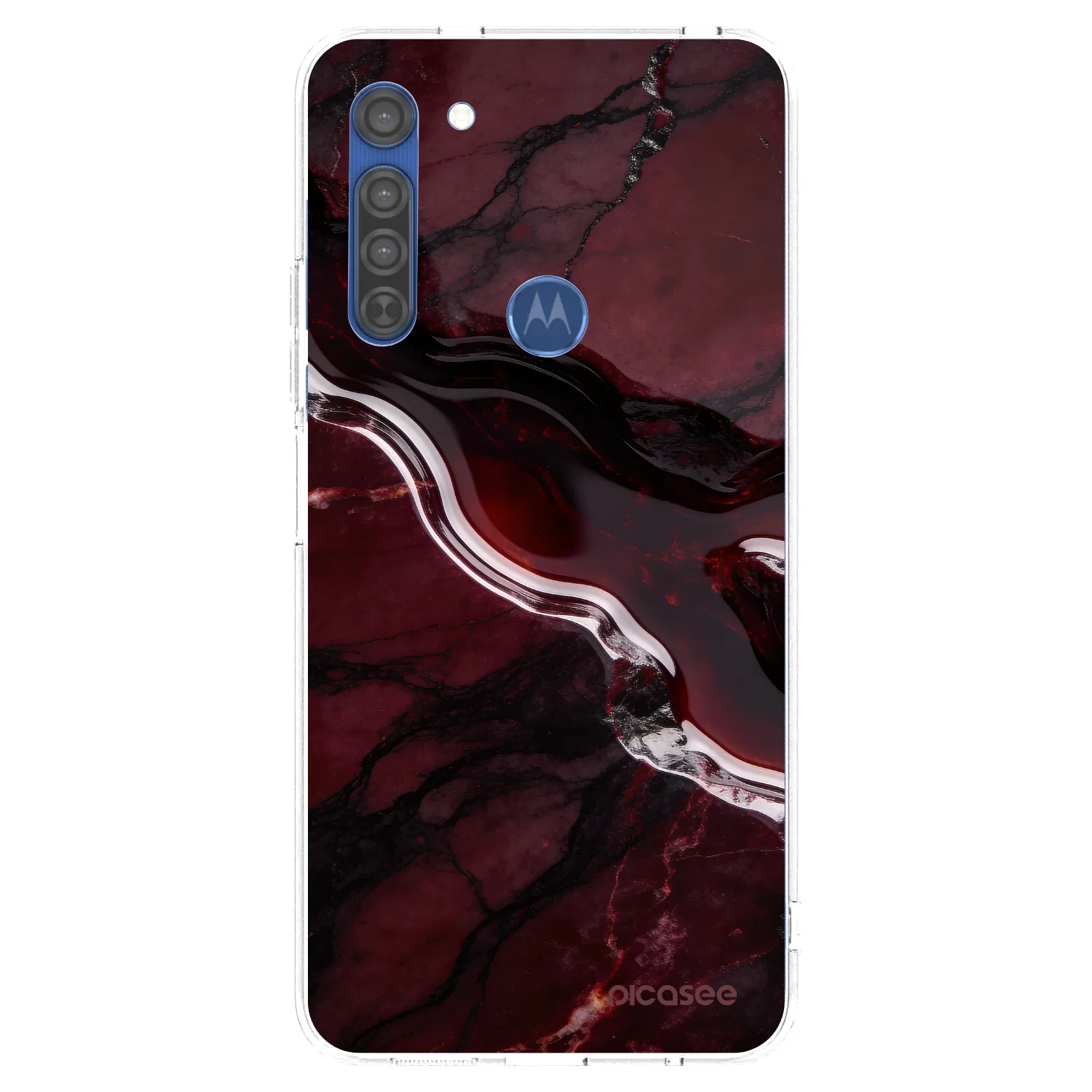 Picasee διαφανής θήκη σιλικόνης Motorola Moto G8 - Cherry stone