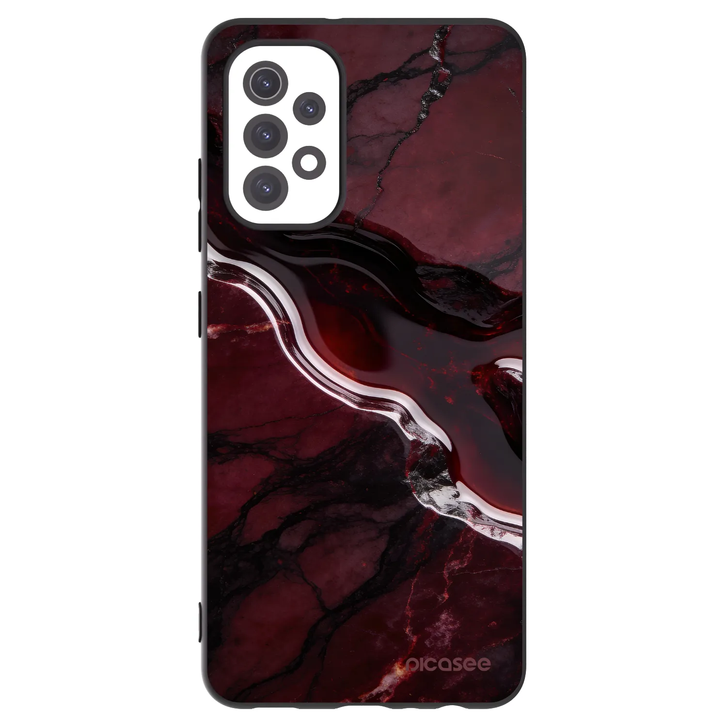 Picasee Μαύρη θήκη σιλικόνης για Samsung Galaxy A32 5G A326B - Cherry stone