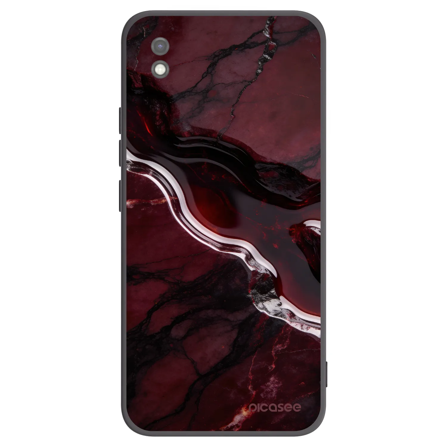 Picasee Μαύρη θήκη σιλικόνης για Xiaomi Redmi 9AT - Cherry stone