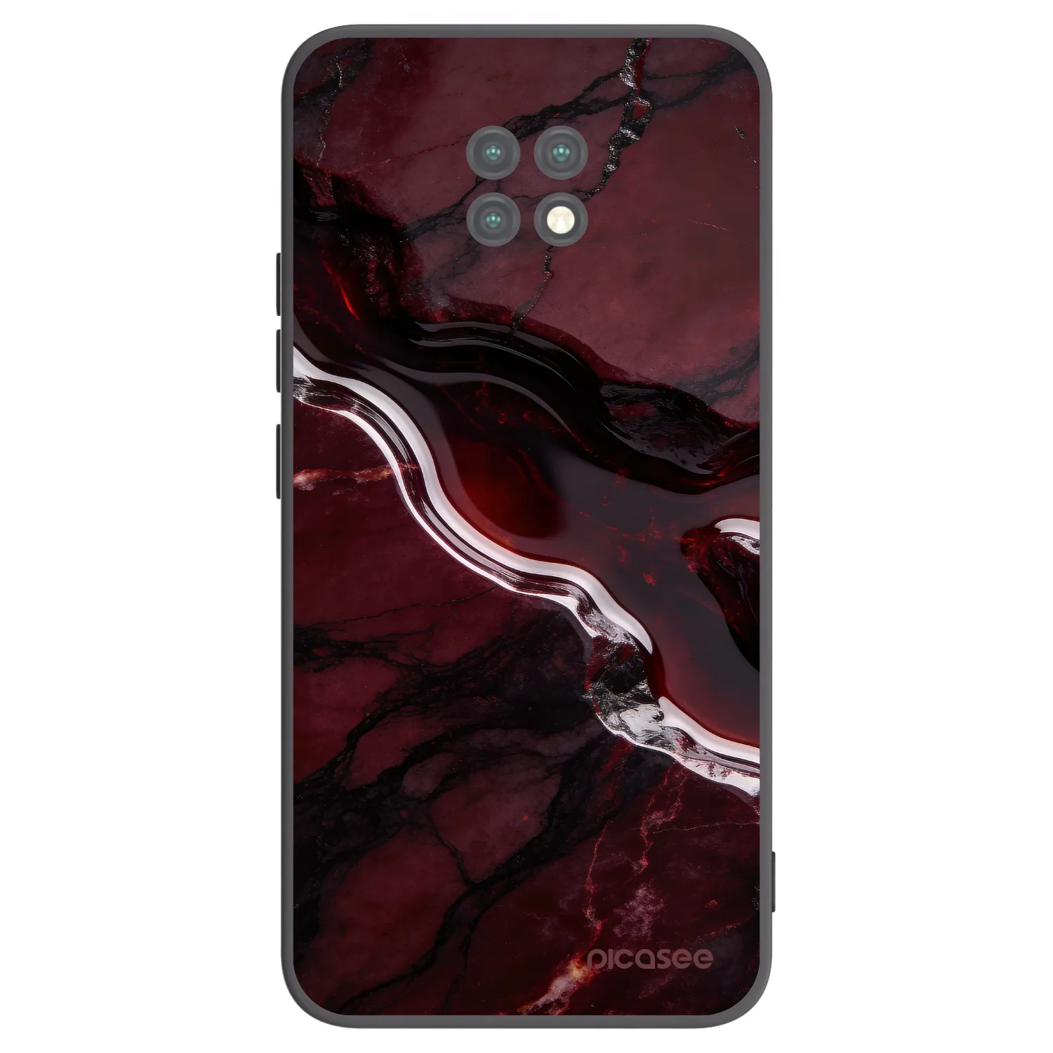 Picasee Μαύρη θήκη σιλικόνης για Xiaomi Redmi Note 9T - Cherry stone