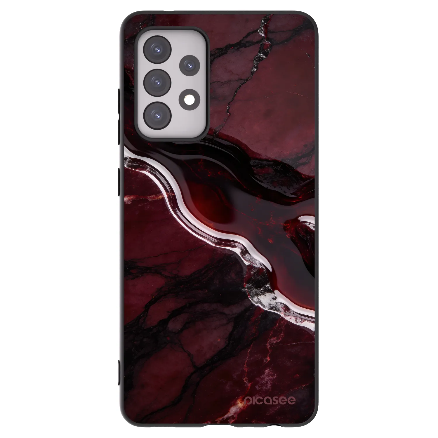 Picasee Μαύρη θήκη σιλικόνης για Samsung Galaxy A52s 5G A528B - Cherry stone
