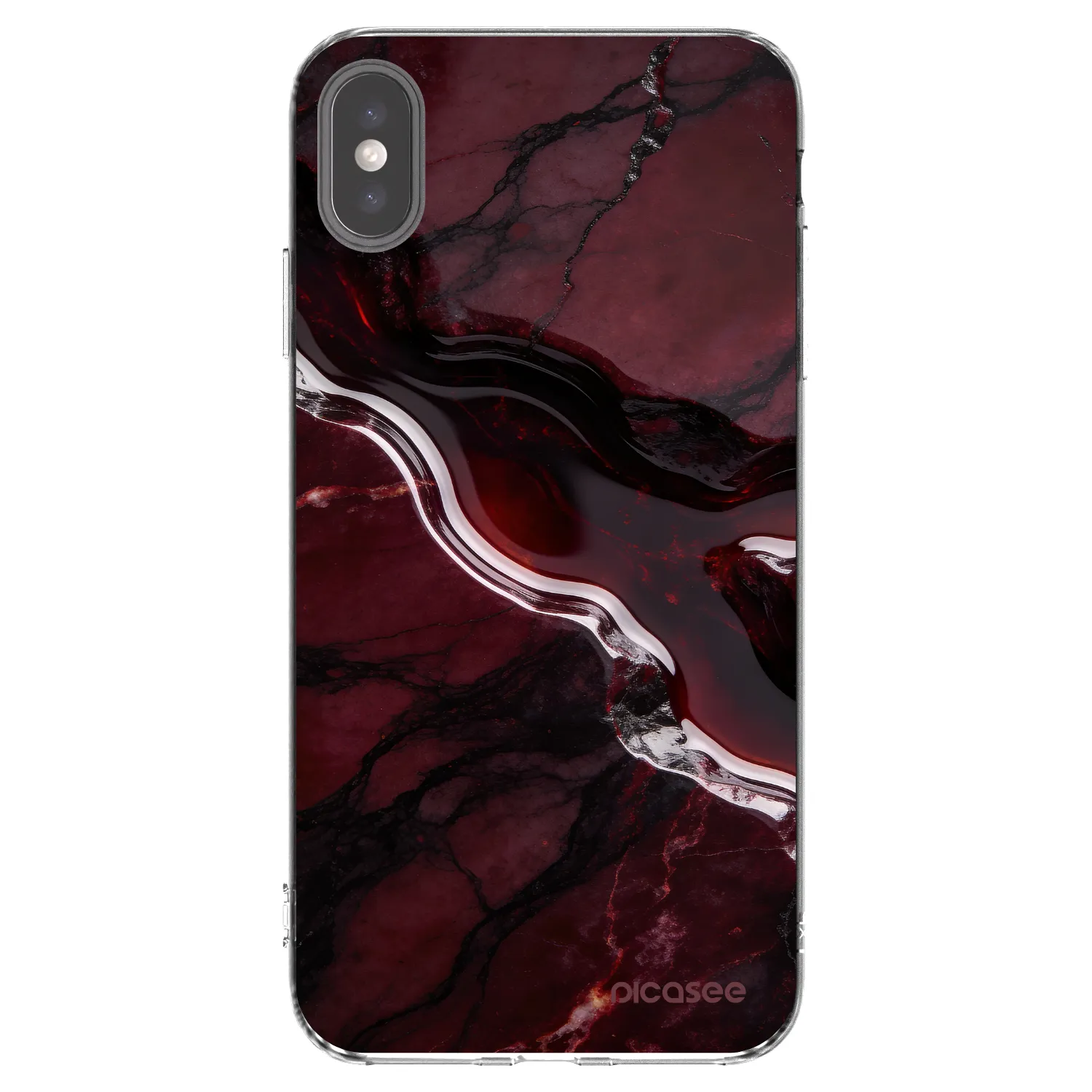 Picasee διαφανής θήκη σιλικόνης Apple iPhone XS Max - Cherry stone