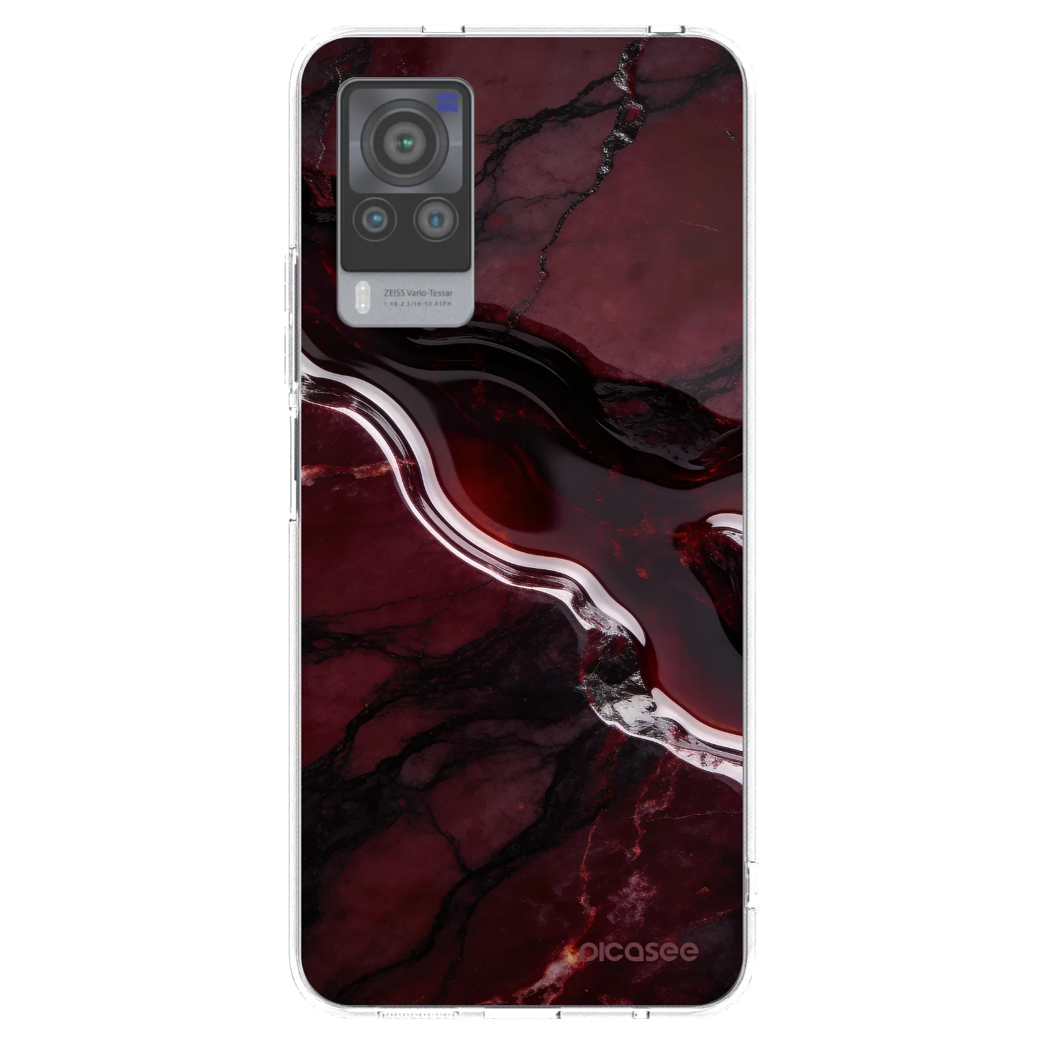 Picasee διαφανής θήκη σιλικόνης Vivo X60 Pro 5G - Cherry stone
