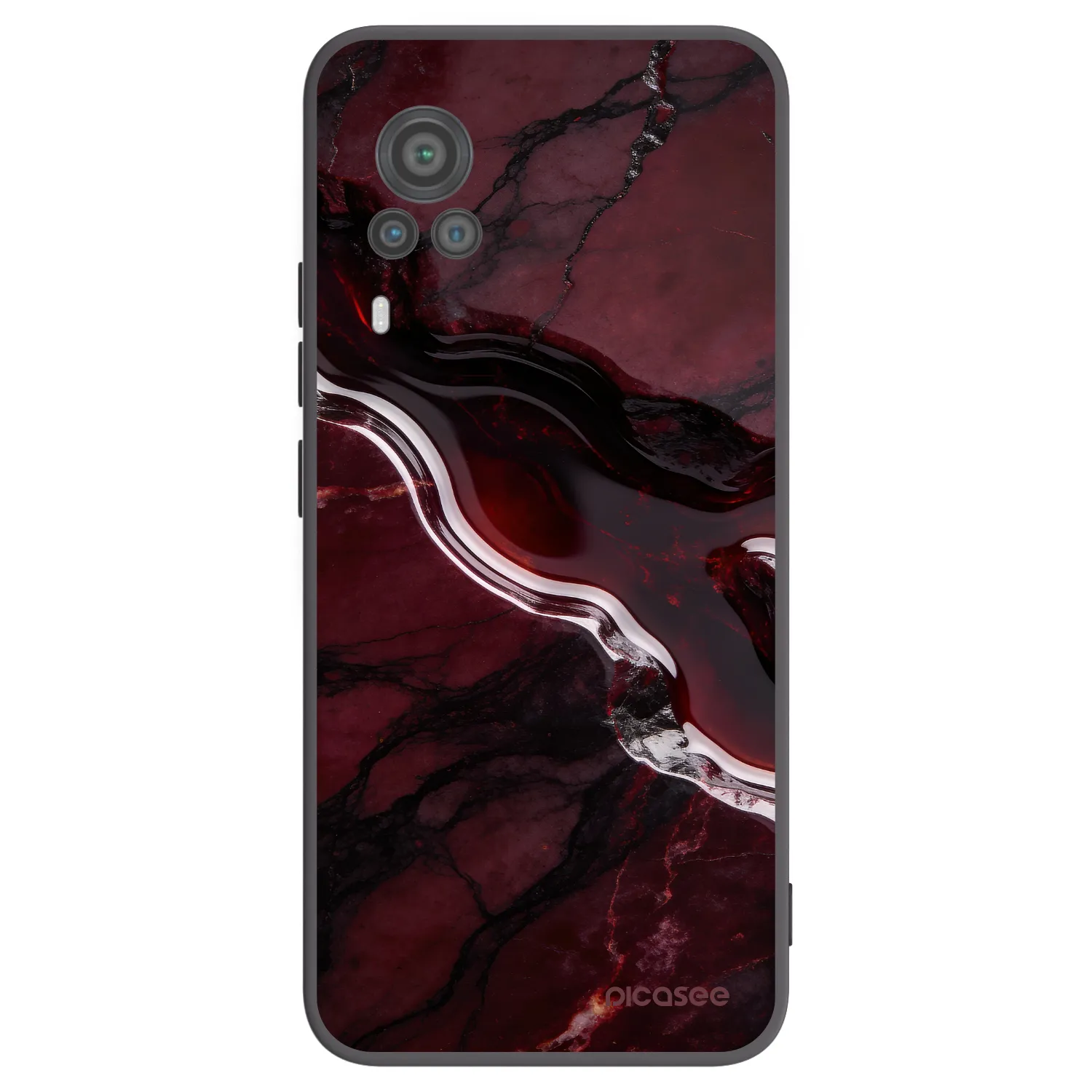 Picasee Μαύρη θήκη σιλικόνης για Vivo X60 Pro 5G - Cherry stone
