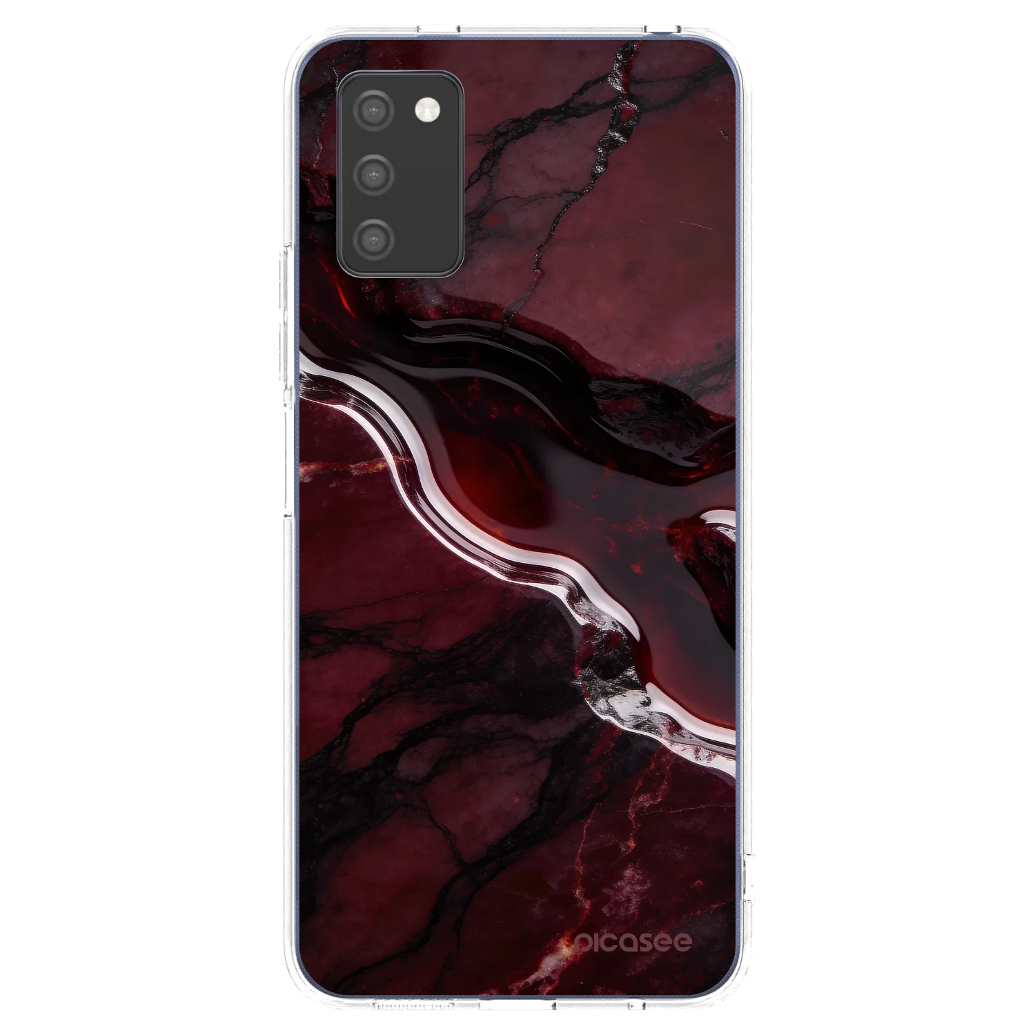 Picasee διαφανής θήκη σιλικόνης Samsung Galaxy A03s A037G - Cherry stone