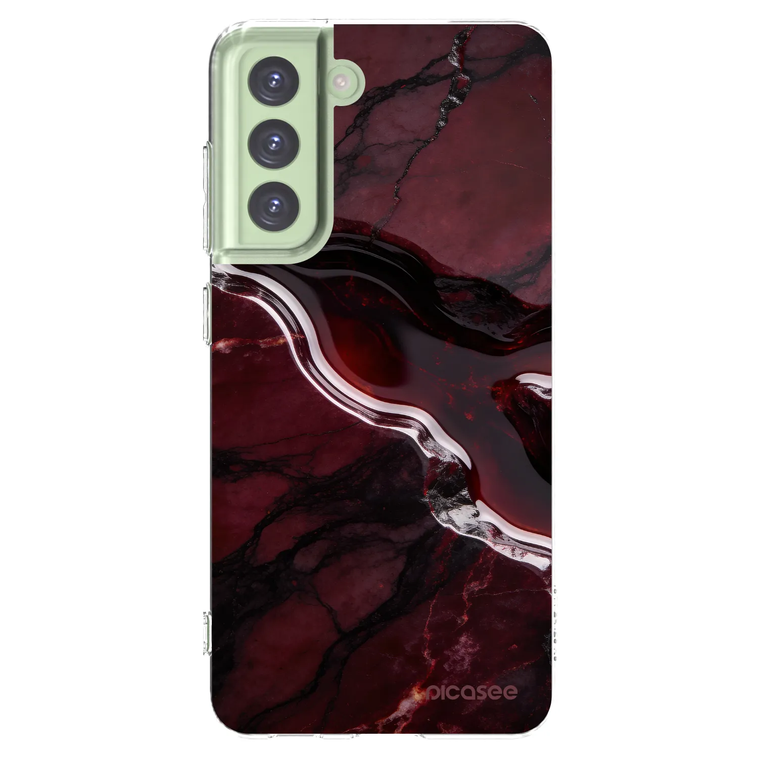Picasee διαφανής θήκη σιλικόνης Samsung Galaxy S21 FE 5G - Cherry stone