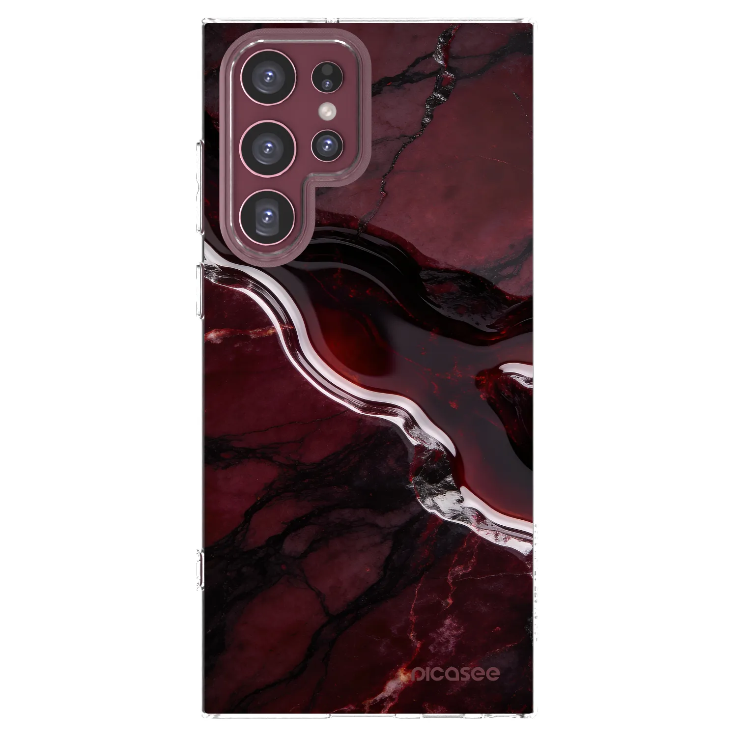 Picasee διαφανής θήκη σιλικόνης Samsung Galaxy S22 Ultra 5G - Cherry stone