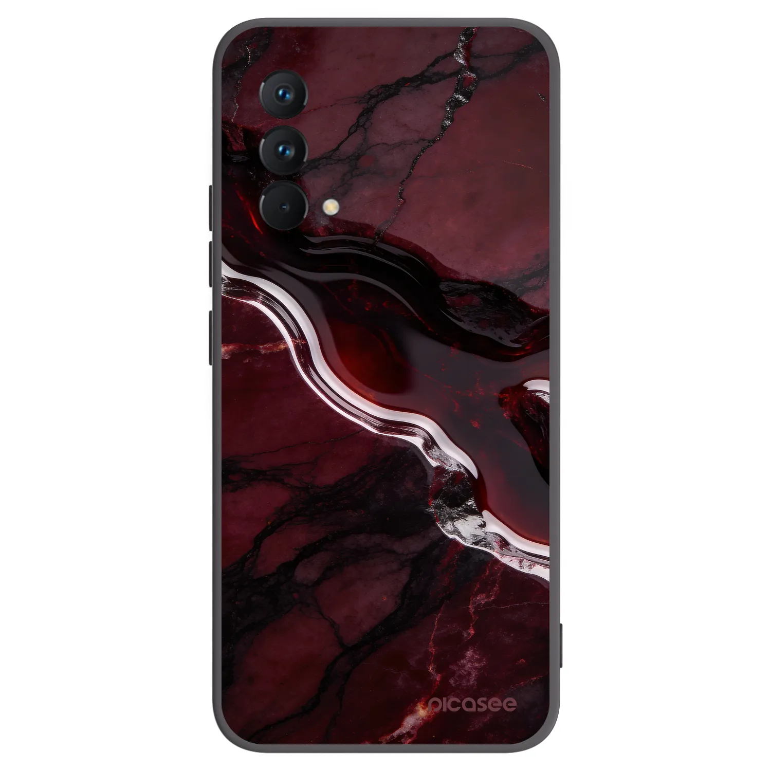 Picasee Μαύρη θήκη σιλικόνης για Realme GT Master Edition 5G - Cherry stone