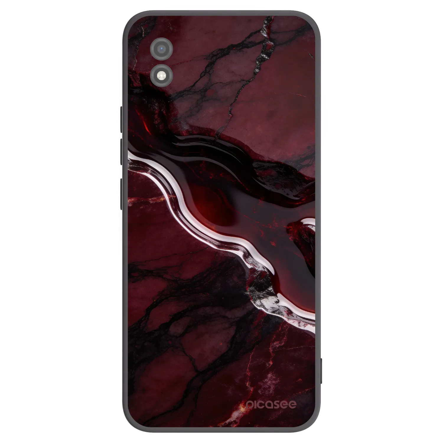 Picasee Μαύρη θήκη σιλικόνης για Realme C11 (2021) - Cherry stone