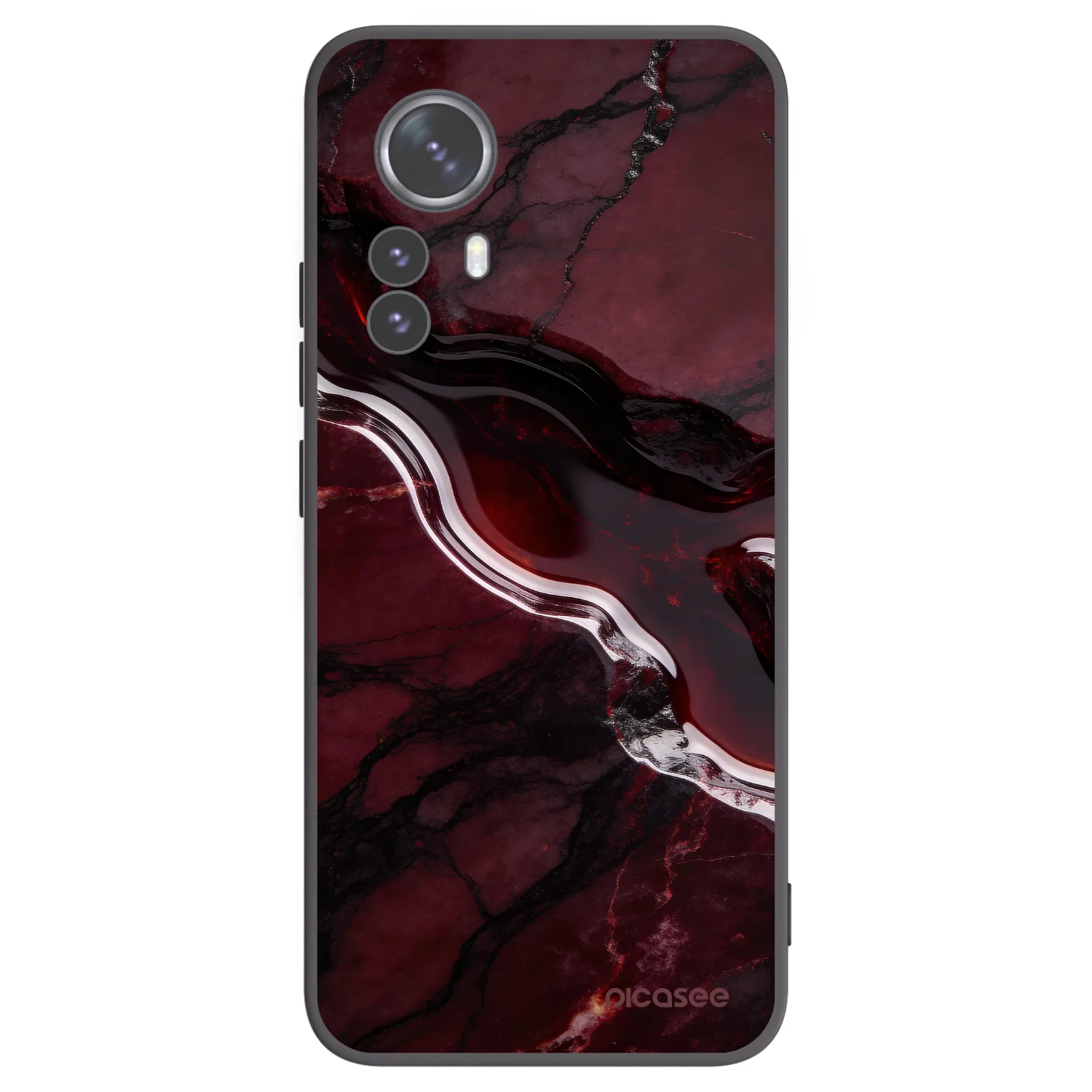 Picasee Μαύρη θήκη σιλικόνης για Xiaomi 12 Pro - Cherry stone