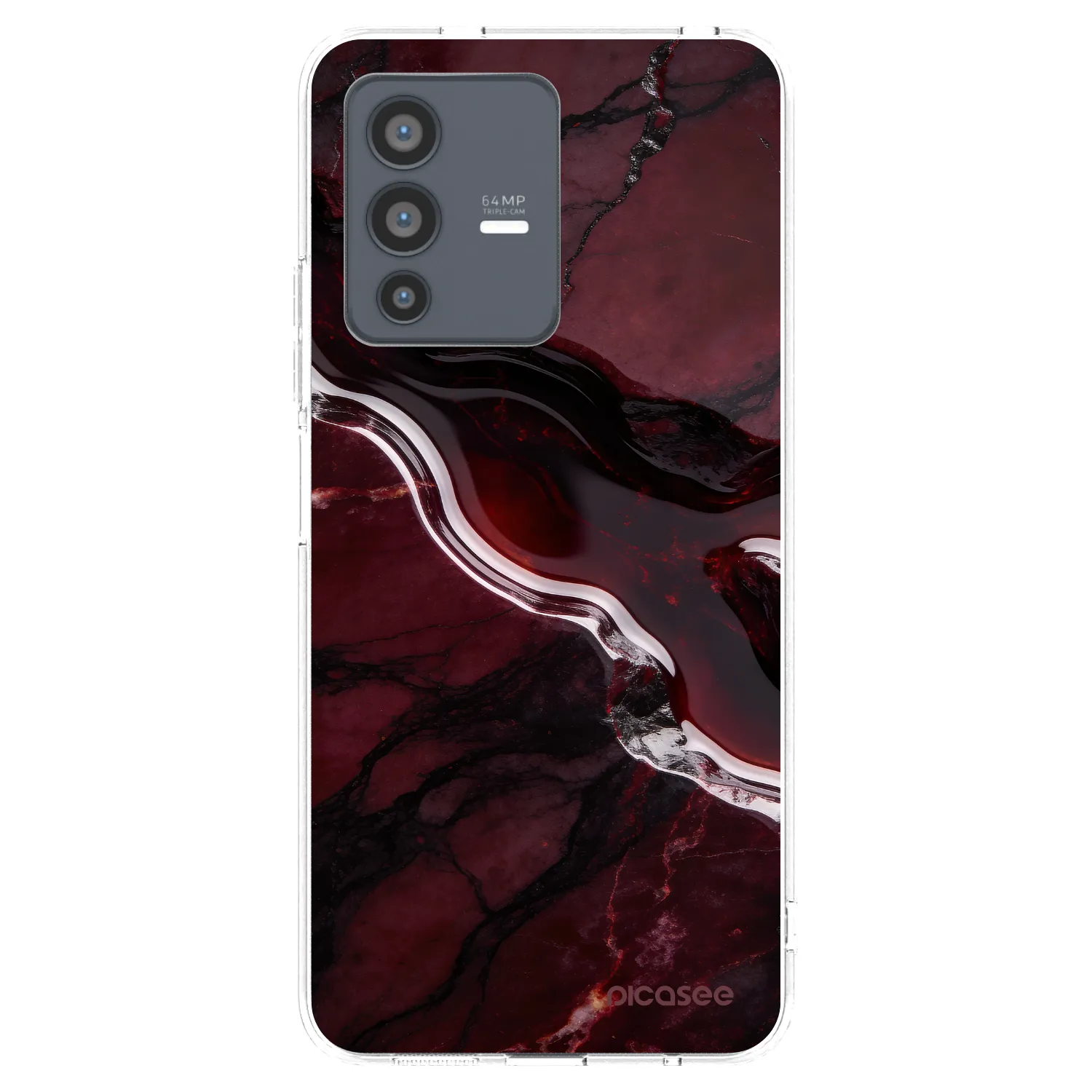 Picasee διαφανής θήκη σιλικόνης Vivo V23 5G - Cherry stone