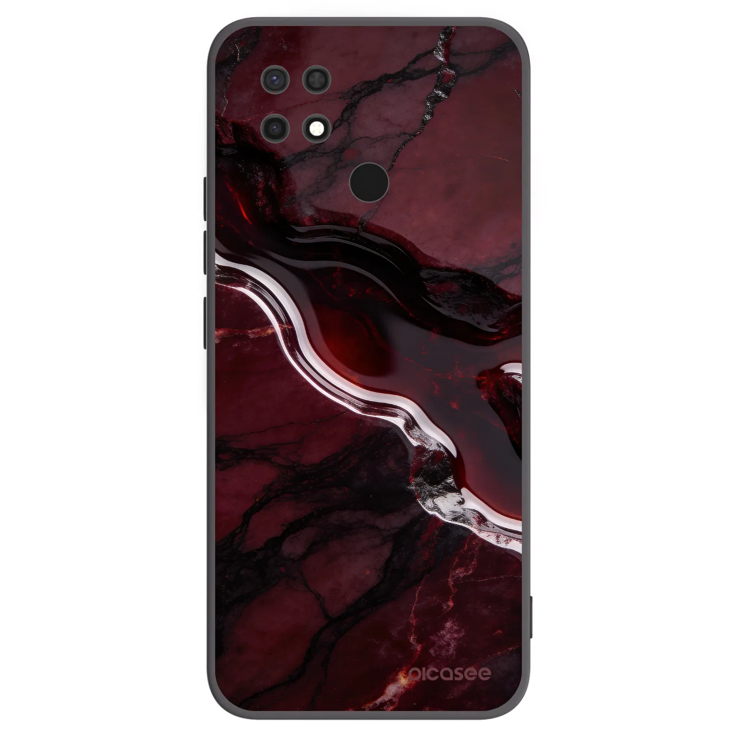 Picasee Μαύρη θήκη σιλικόνης για Xiaomi Redmi 10C - Cherry stone