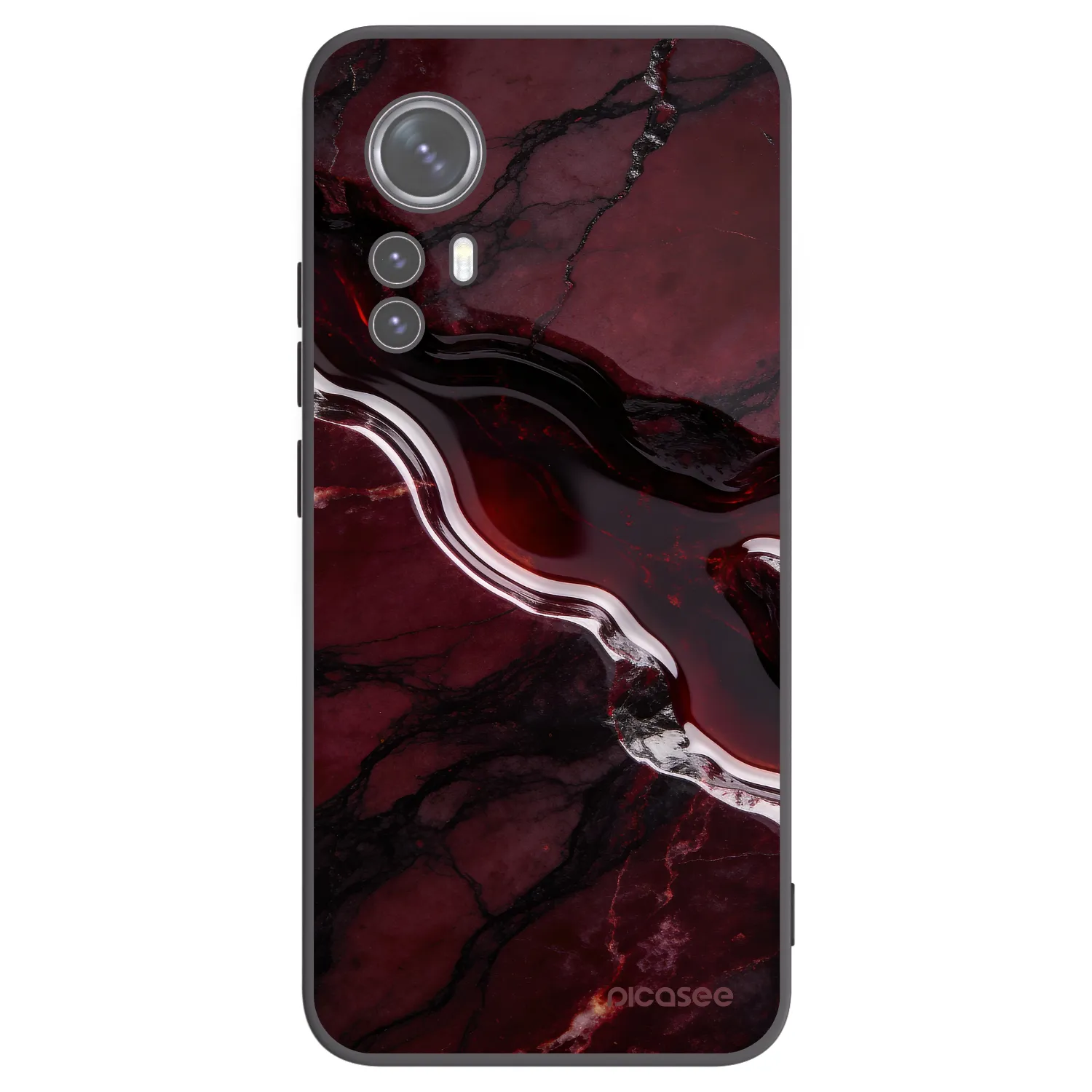 Picasee Μαύρη θήκη σιλικόνης για Xiaomi 12X - Cherry stone