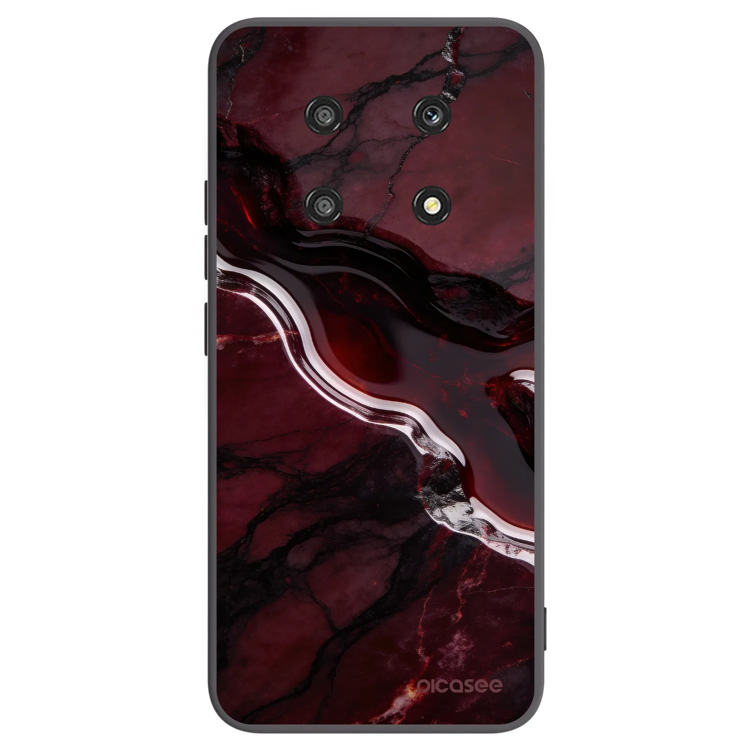 Picasee Μαύρη θήκη σιλικόνης για Honor Magic4 Lite 5G - Cherry stone