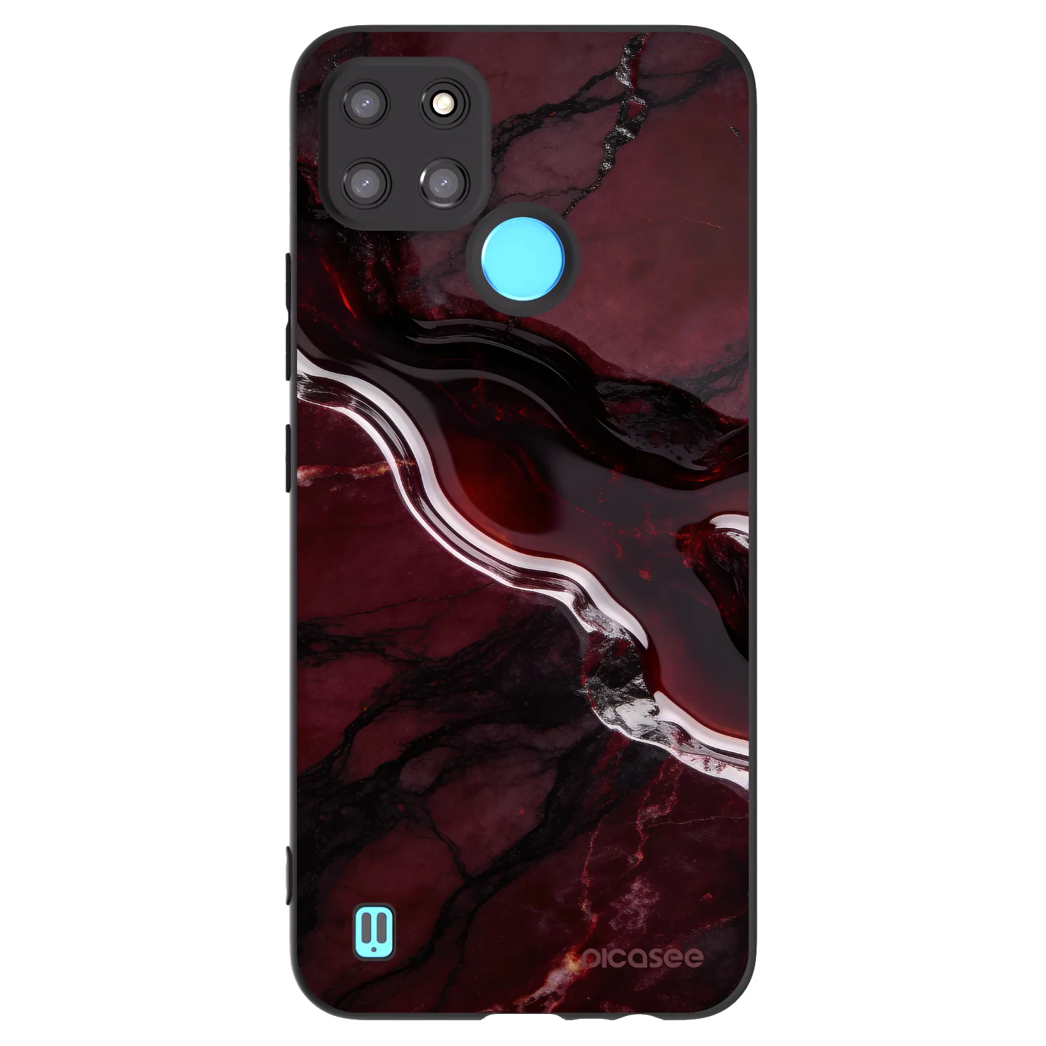 Picasee Μαύρη θήκη σιλικόνης για Realme C21Y - Cherry stone