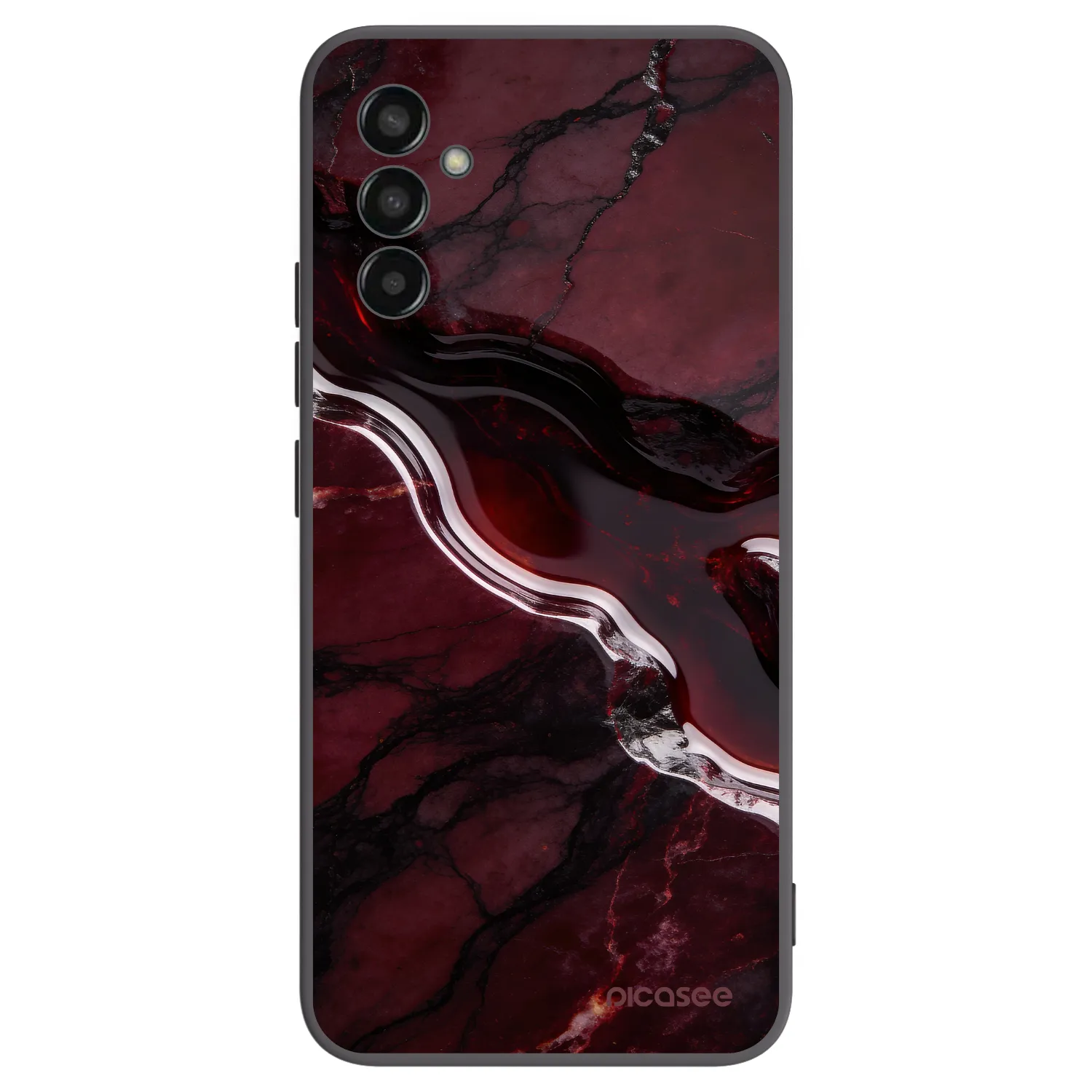 Picasee Μαύρη θήκη σιλικόνης για Samsung Galaxy M13 M135F - Cherry stone