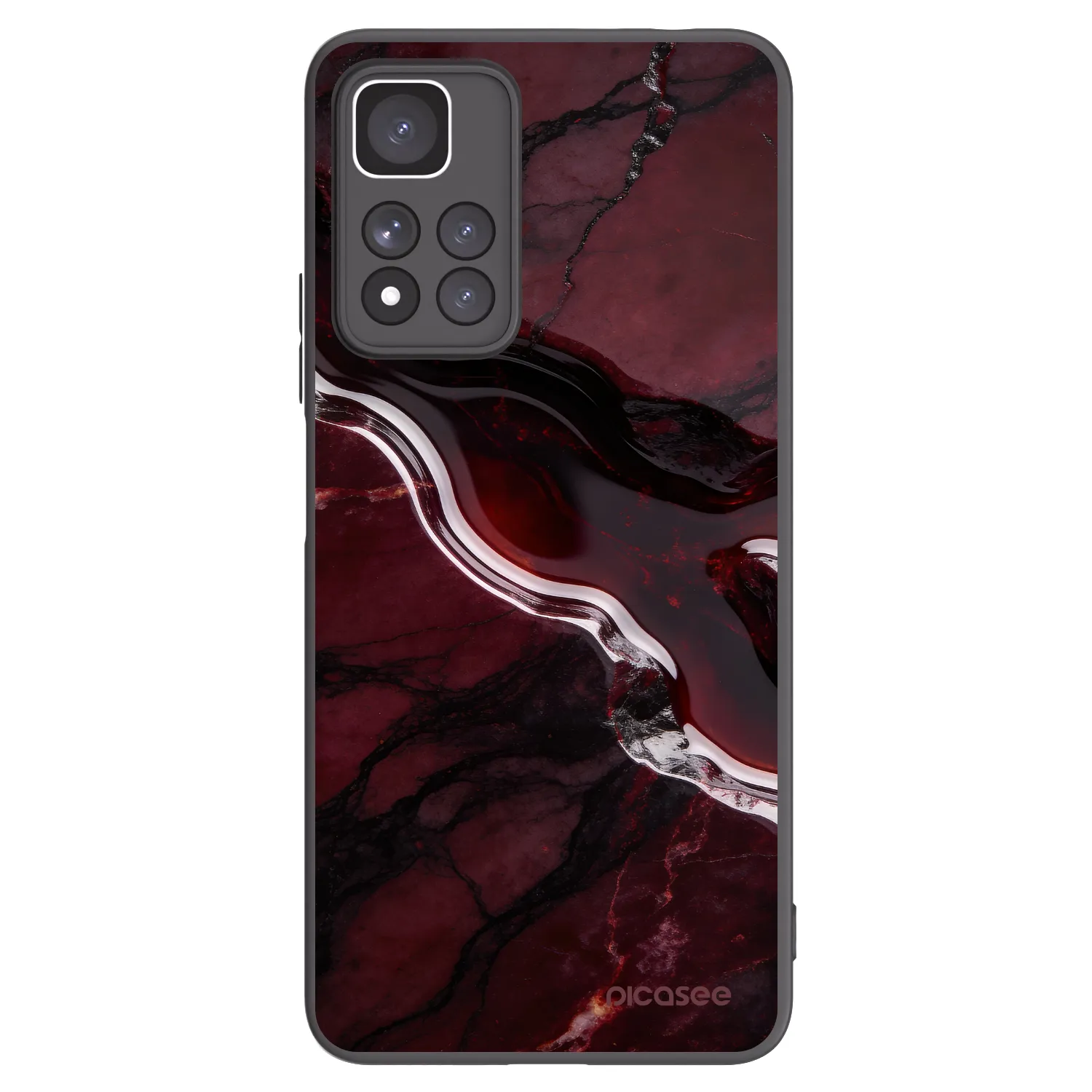 Picasee Μαύρη θήκη σιλικόνης για Xiaomi Redmi Note 11 Pro+ 5G - Cherry stone