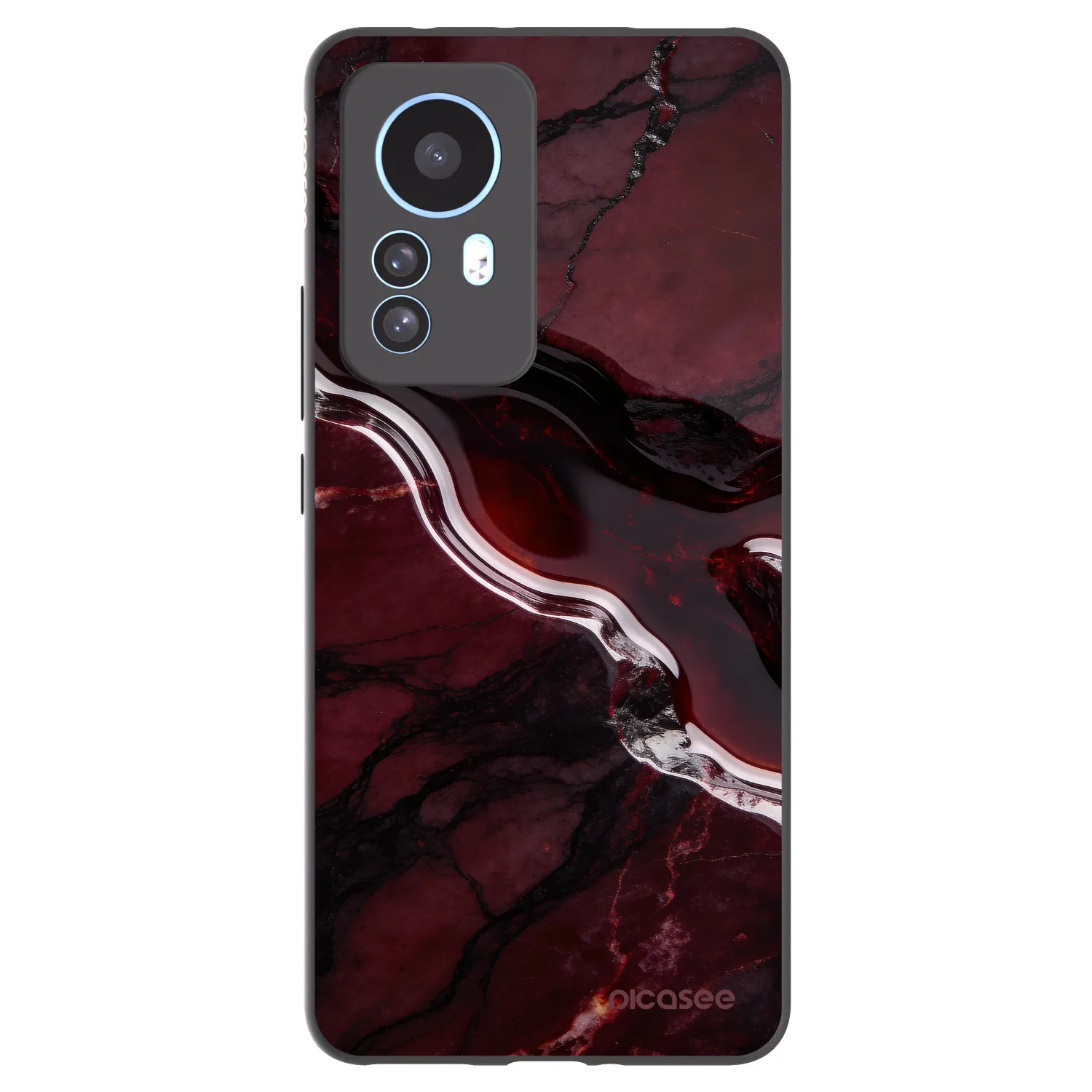 Picasee Μαύρη θήκη σιλικόνης για Xiaomi 12T Pro - Cherry stone