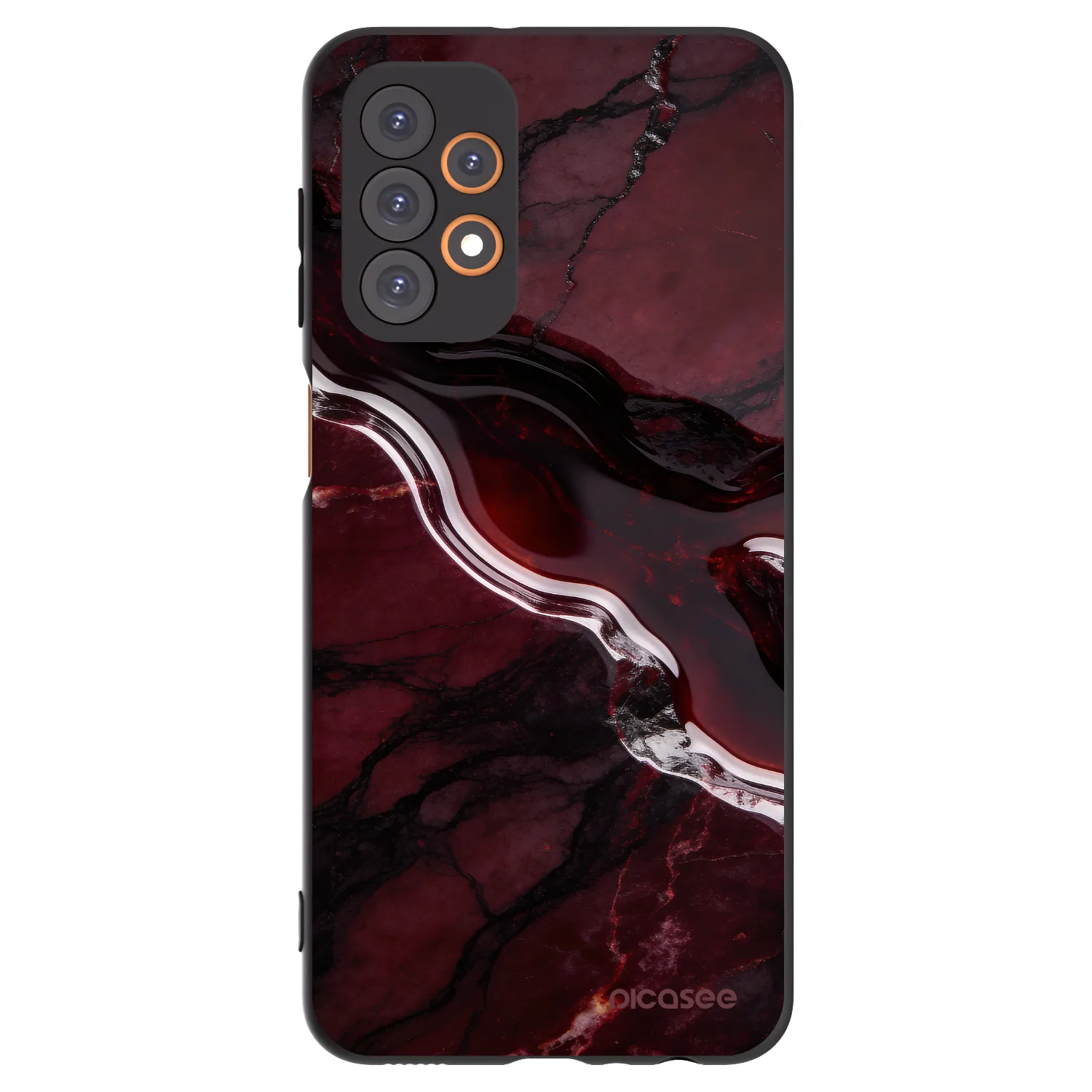 Picasee Μαύρη θήκη σιλικόνης για Samsung Galaxy A23 A235F 4G - Cherry stone
