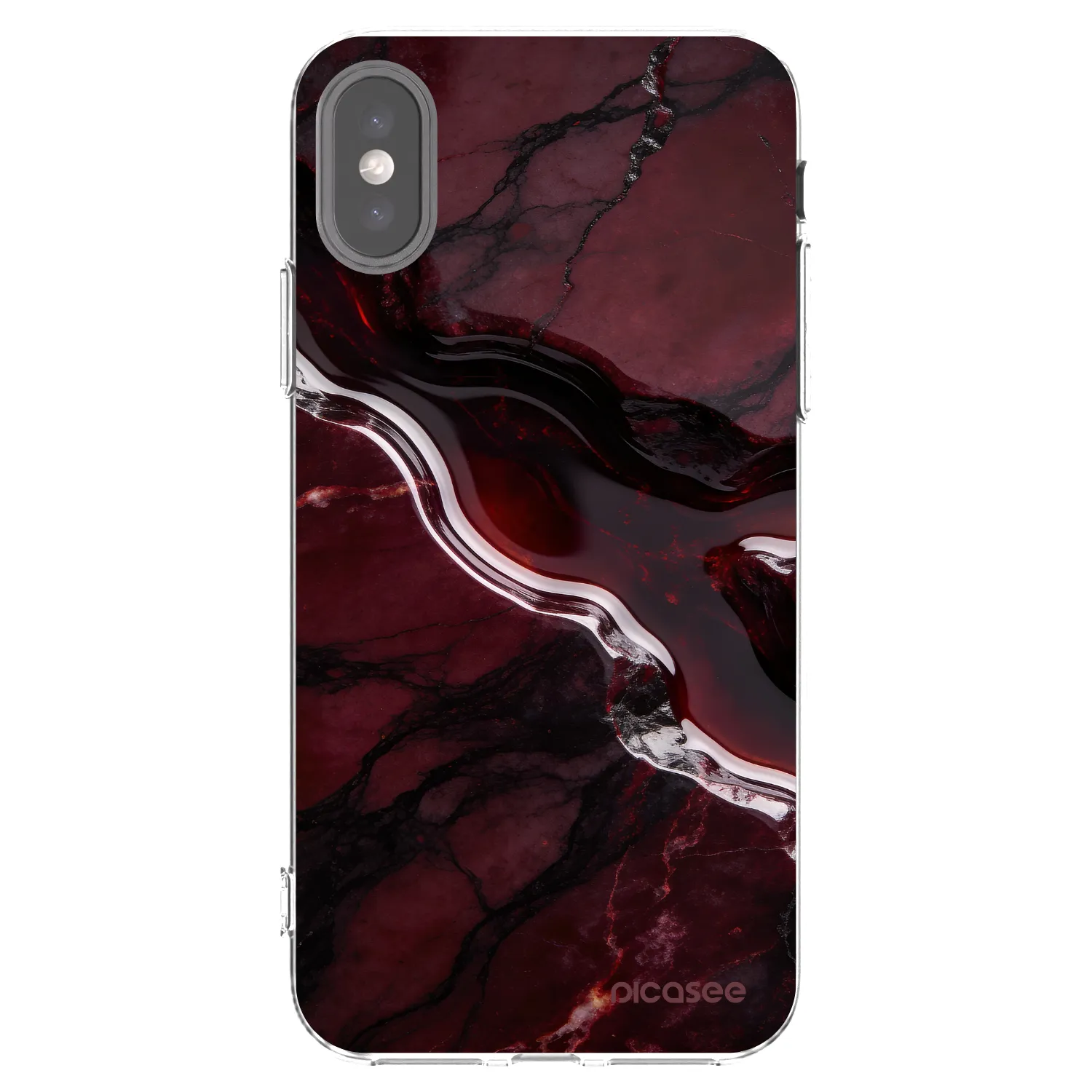 Picasee διαφανής θήκη σιλικόνης Apple iPhone X/XS - Cherry stone