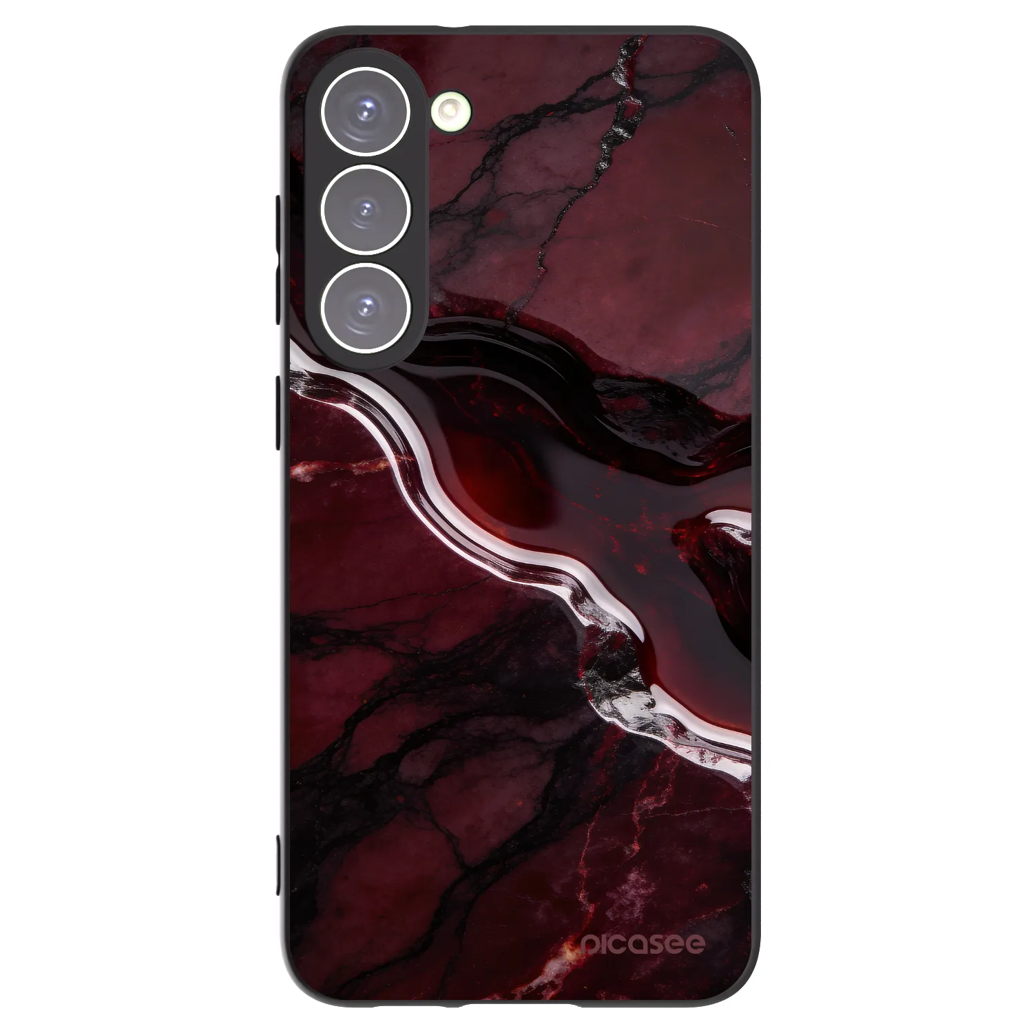 Picasee Μαύρη θήκη σιλικόνης για Samsung Galaxy S23+ 5G - Cherry stone