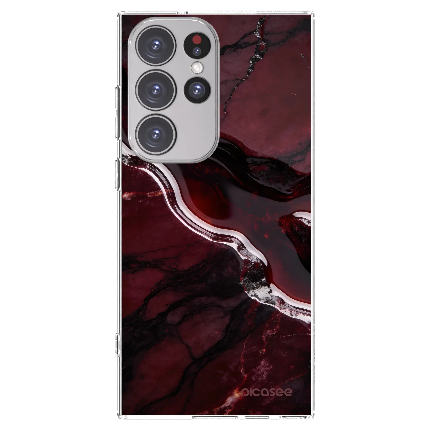 Picasee διαφανής θήκη σιλικόνης Samsung Galaxy S23 Ultra 5G - Cherry stone