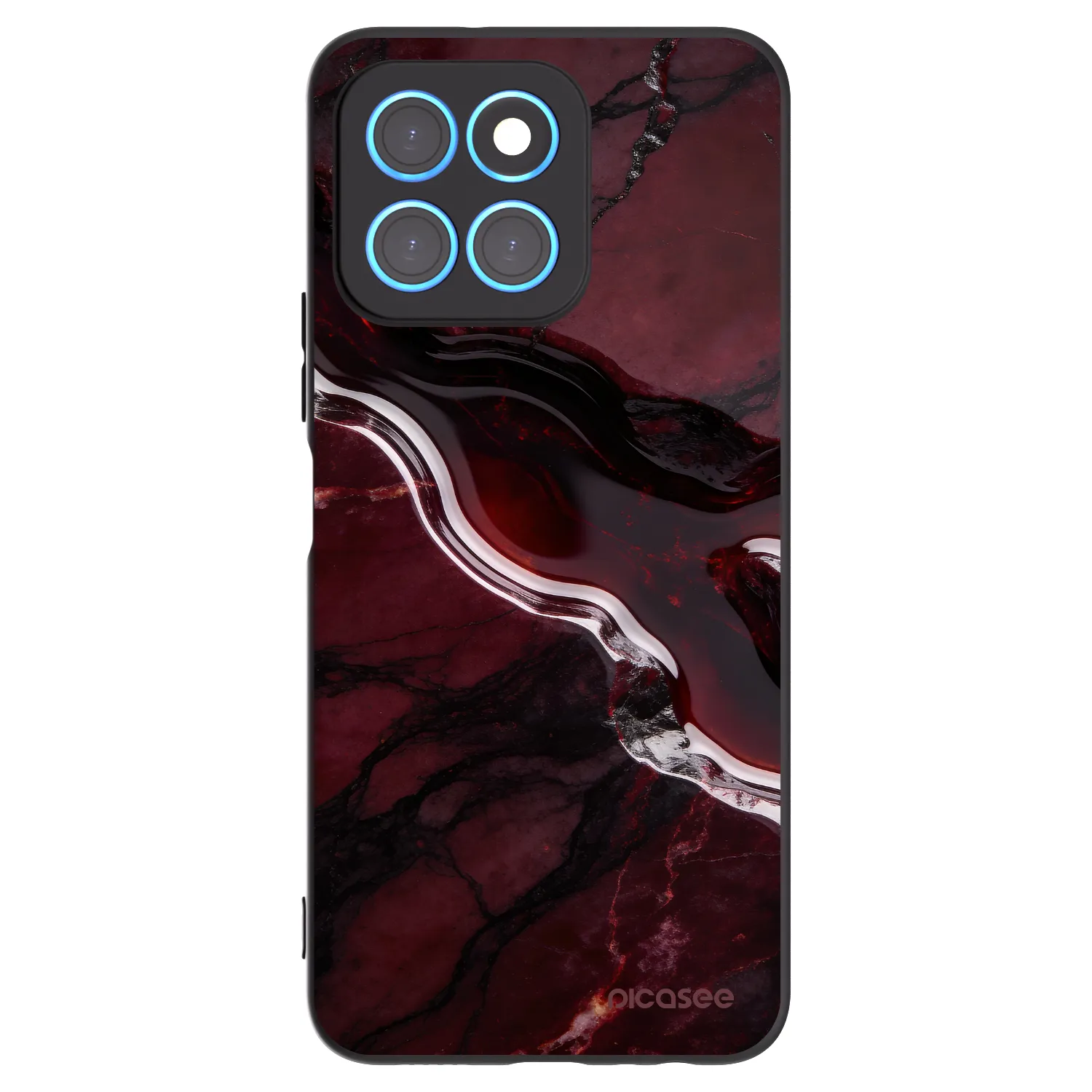 Picasee Μαύρη θήκη σιλικόνης για Honor X8 5G - Cherry stone