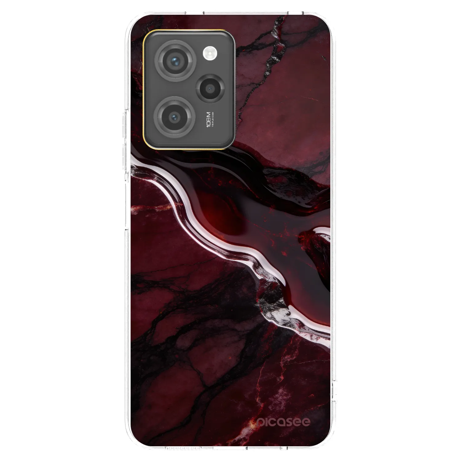 Picasee Μαύρη θήκη σιλικόνης για Xiaomi Poco X5 Pro - Cherry stone