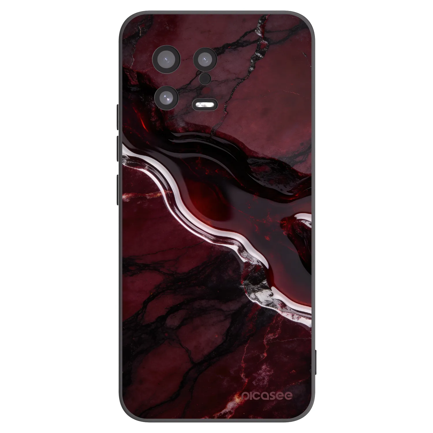 Picasee Μαύρη θήκη σιλικόνης για Xiaomi 13 - Cherry stone