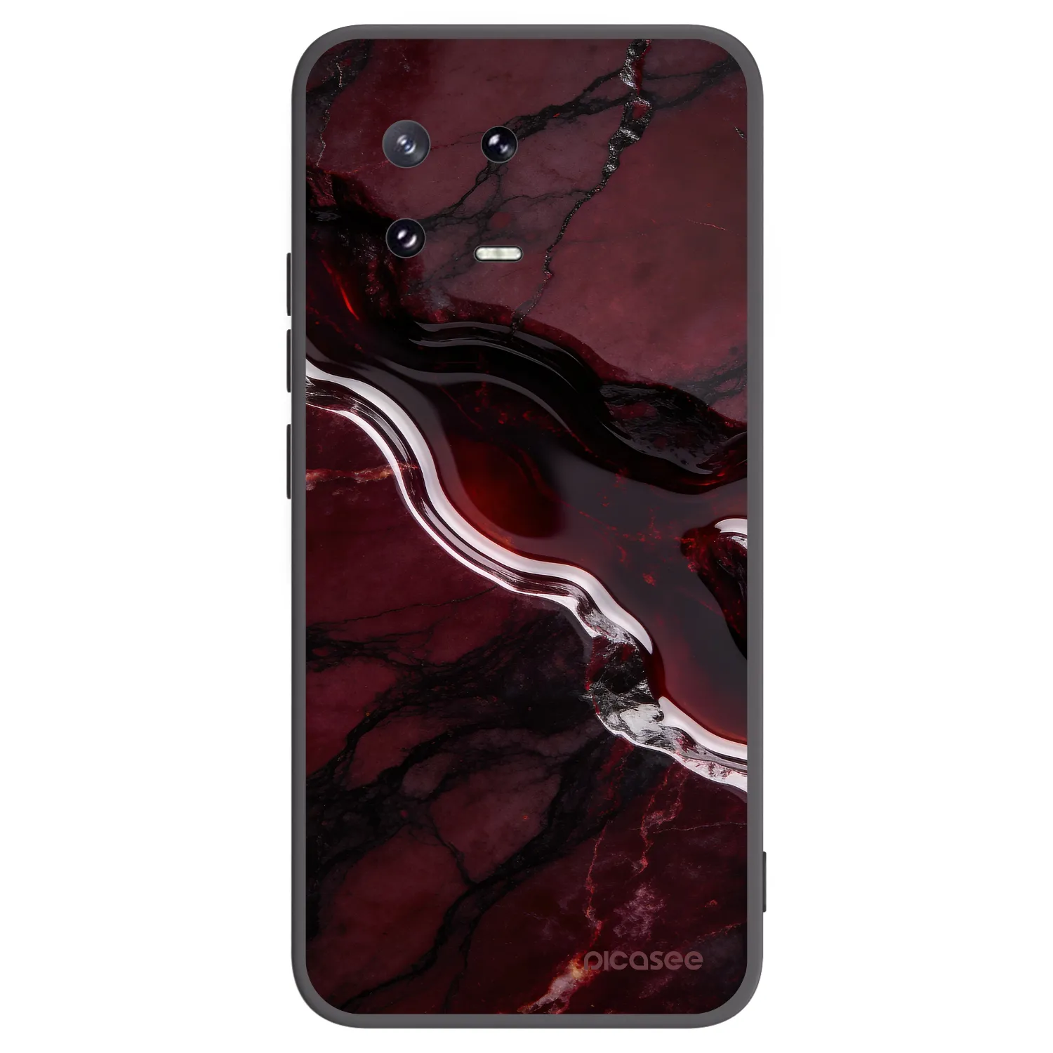 Picasee Μαύρη θήκη σιλικόνης για Xiaomi 13 Pro - Cherry stone