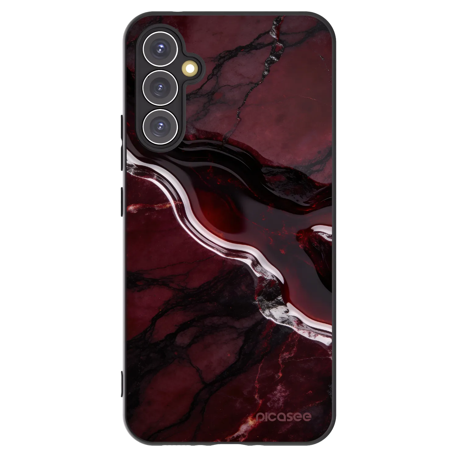 Picasee Μαύρη θήκη σιλικόνης για Samsung Galaxy A34 5G A346B - Cherry stone