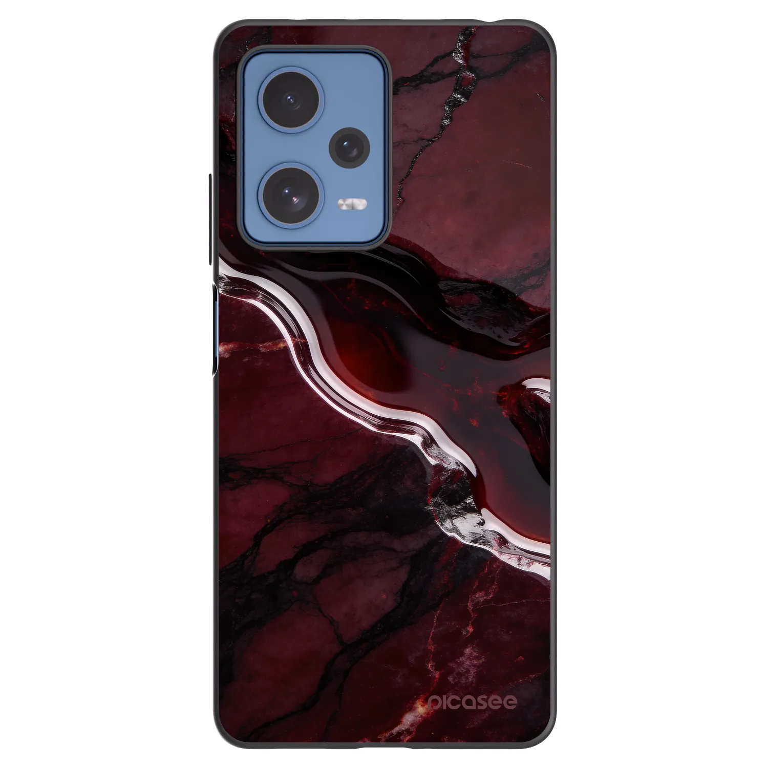 Picasee Μαύρη θήκη σιλικόνης για Xiaomi Redmi Note 12 Pro 5G - Cherry stone
