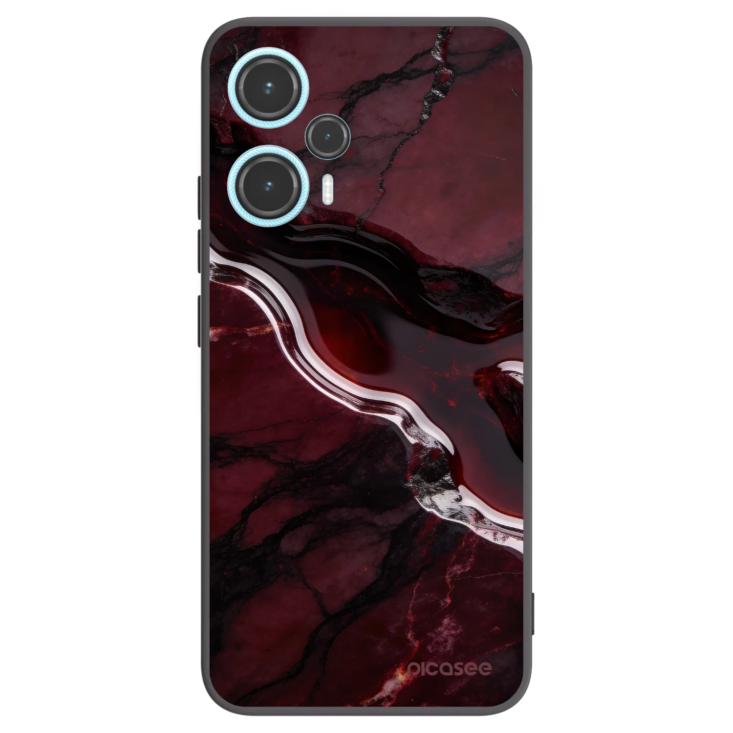 Picasee Μαύρη θήκη σιλικόνης για Xiaomi Poco F5 - Cherry stone