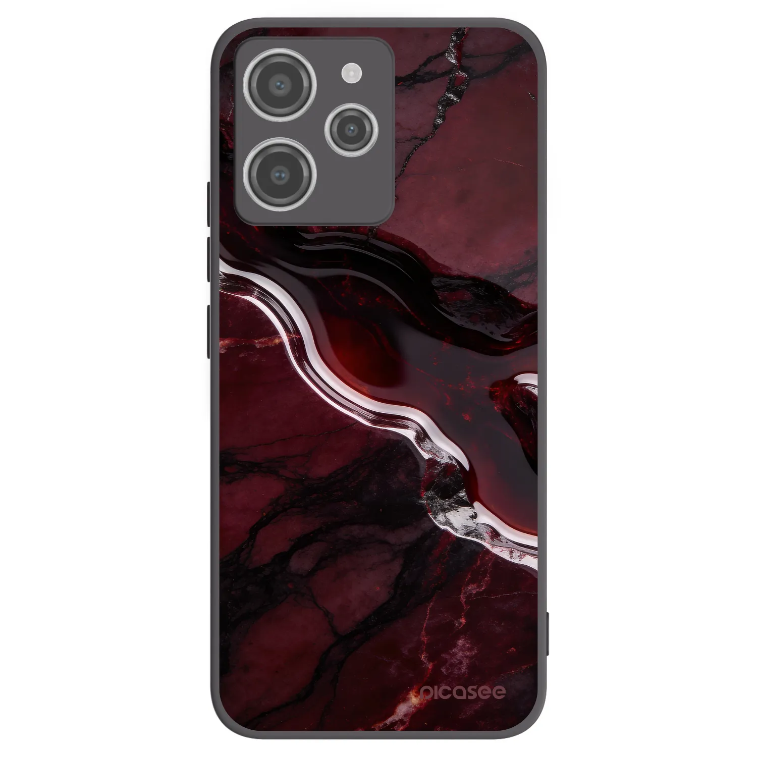 Picasee Μαύρη θήκη σιλικόνης για Xiaomi Redmi 12 4G - Cherry stone