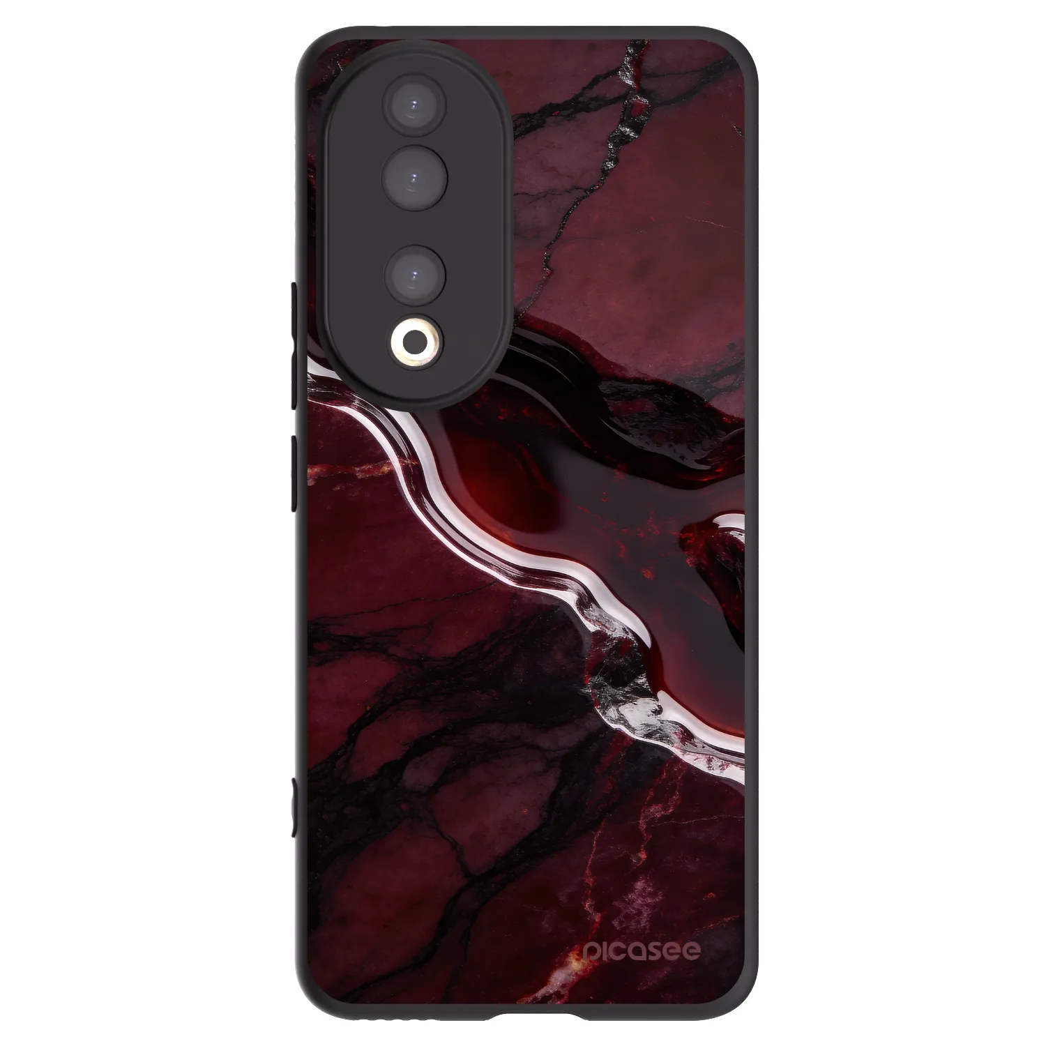 Picasee Μαύρη θήκη σιλικόνης για Honor 90 5G - Cherry stone