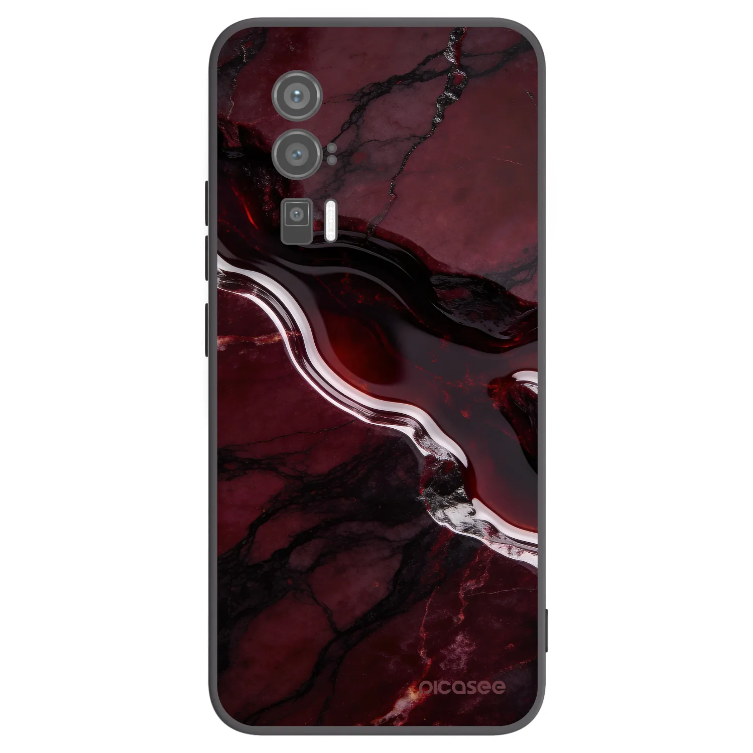 Picasee Μαύρη θήκη σιλικόνης για Xiaomi Poco F5 Pro 5G - Cherry stone