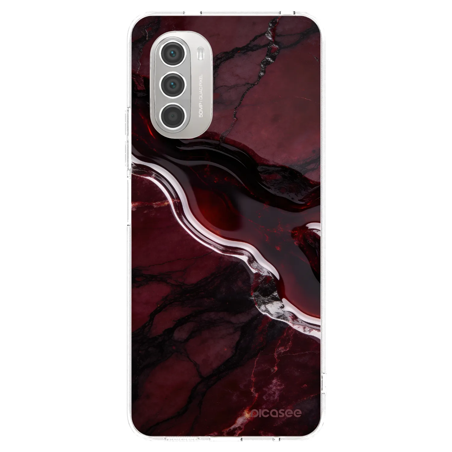 Picasee διαφανής θήκη σιλικόνης Motorola Moto G51 - Cherry stone