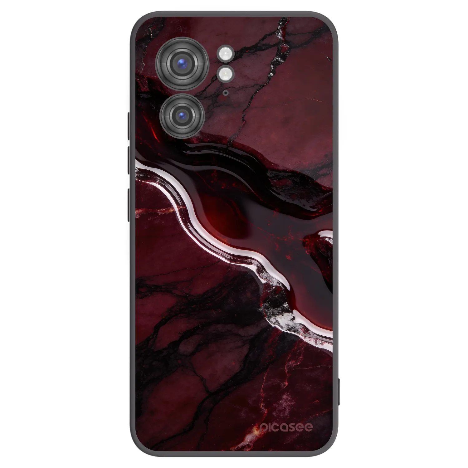 Picasee Μαύρη θήκη σιλικόνης για Motorola Edge 40 - Cherry stone