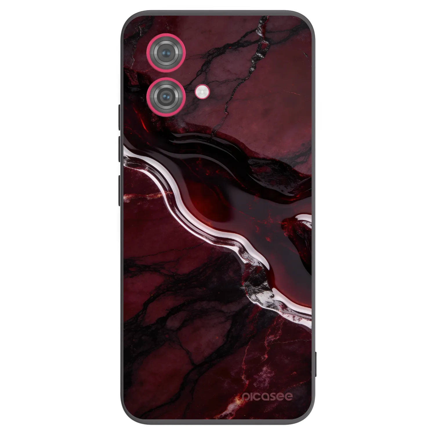 Picasee Μαύρη θήκη σιλικόνης για Motorola Moto G84 5G - Cherry stone