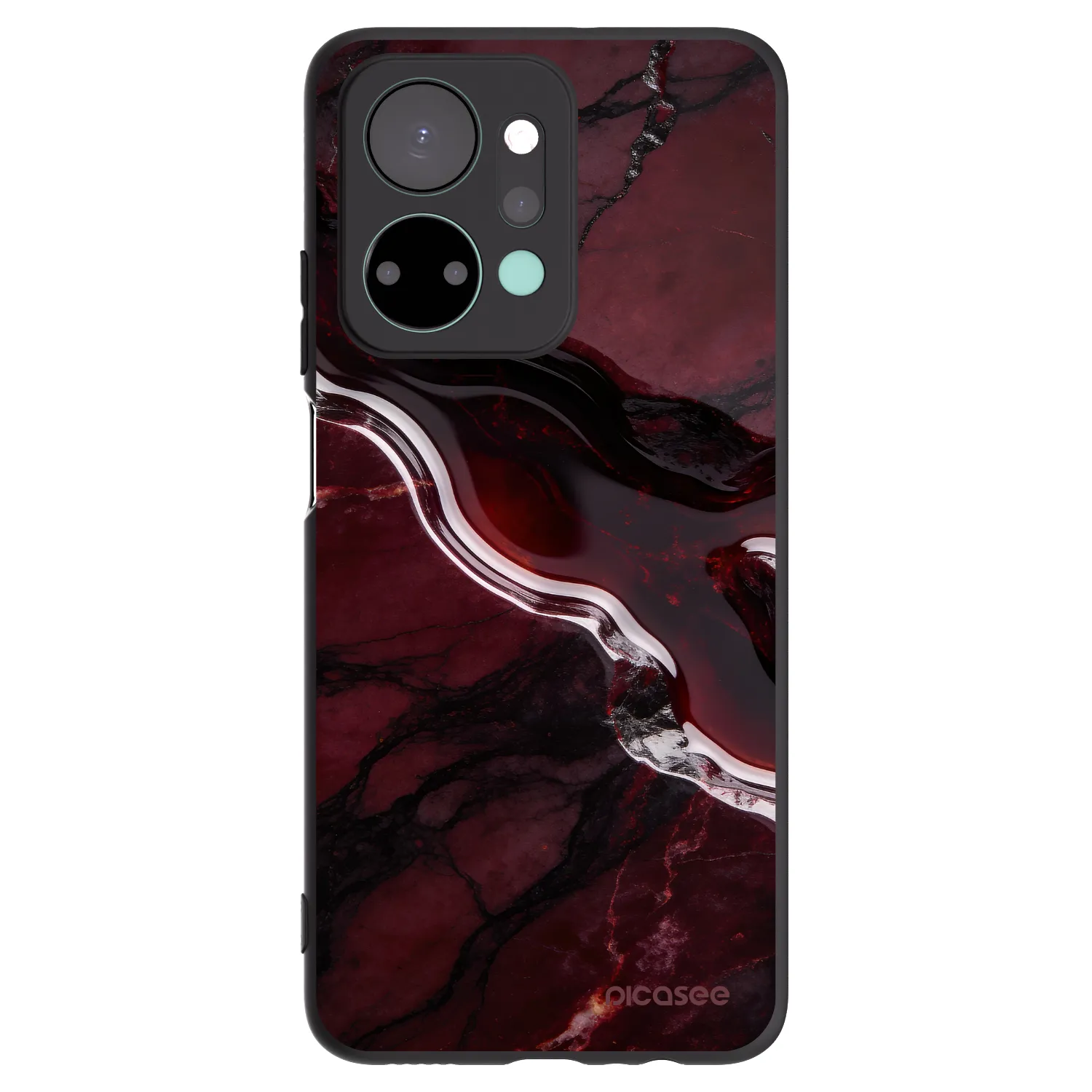 Picasee Μαύρη θήκη σιλικόνης για Honor X7a - Cherry stone