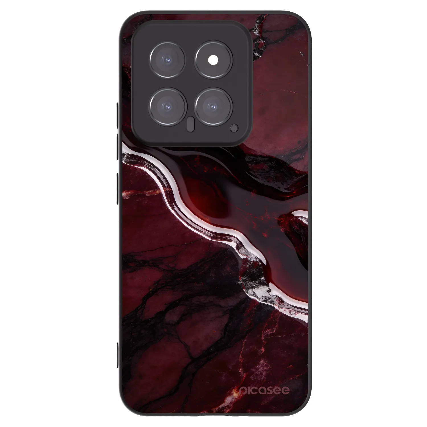 Picasee Μαύρη θήκη σιλικόνης για Xiaomi 14 - Cherry stone