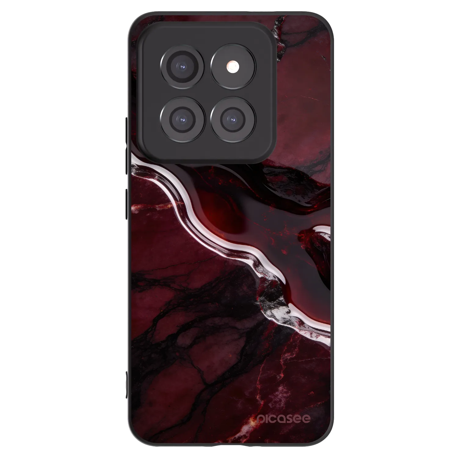 Picasee Μαύρη θήκη σιλικόνης για Xiaomi 14 Pro - Cherry stone