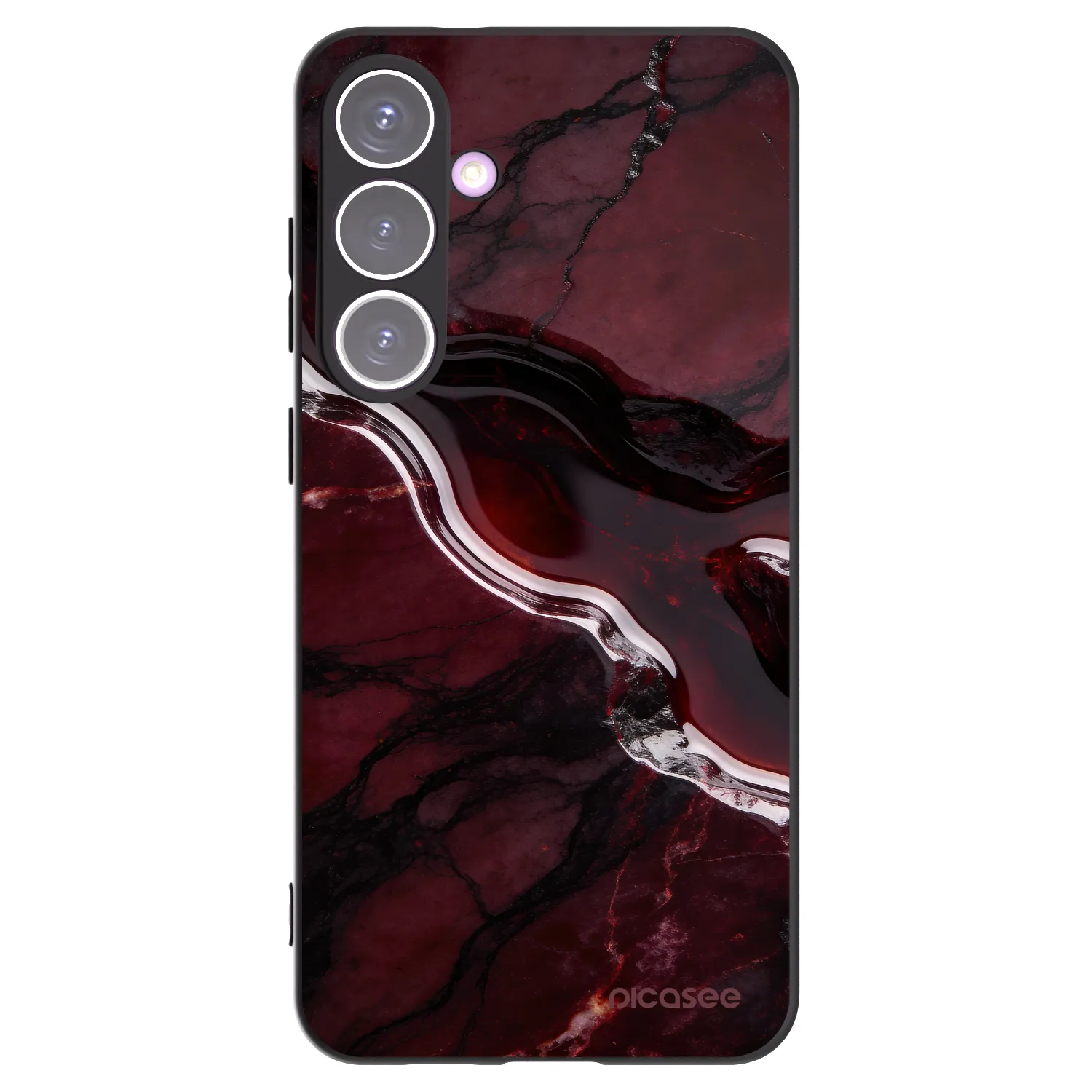 Picasee Μαύρη θήκη σιλικόνης για Samsung Galaxy S24+ S926B 5G - Cherry stone